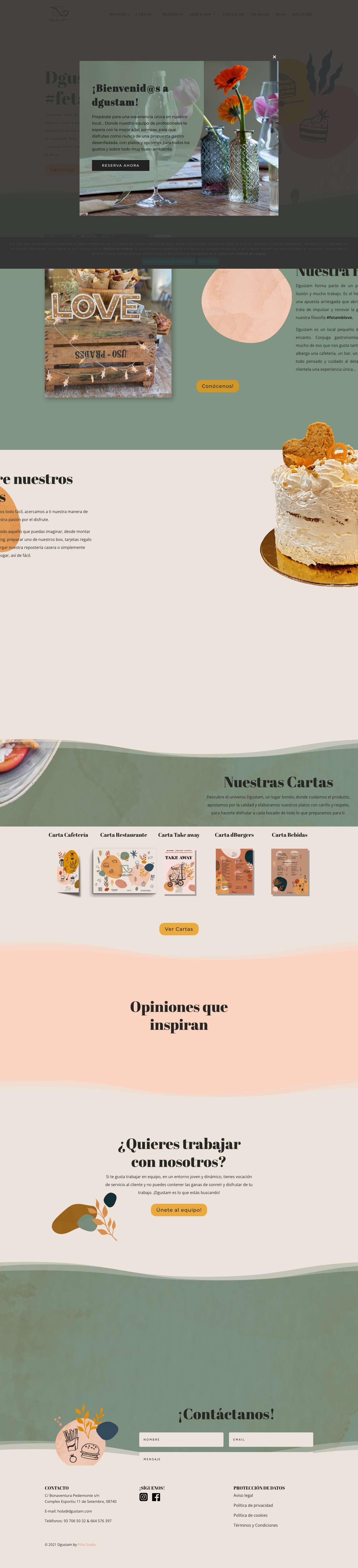 Dgustam | Filosofía Fet amb love | Restaurante Sant Andreu de la Barca - Full Screenshot