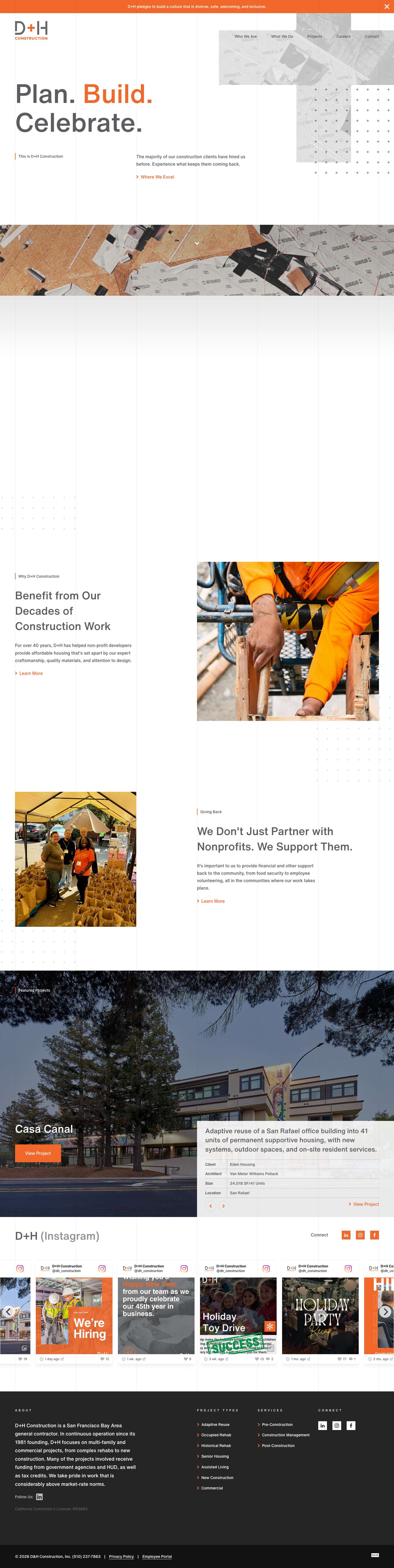 D+H Construction | San Francisco Bay Area General Contractor - Full Screenshot