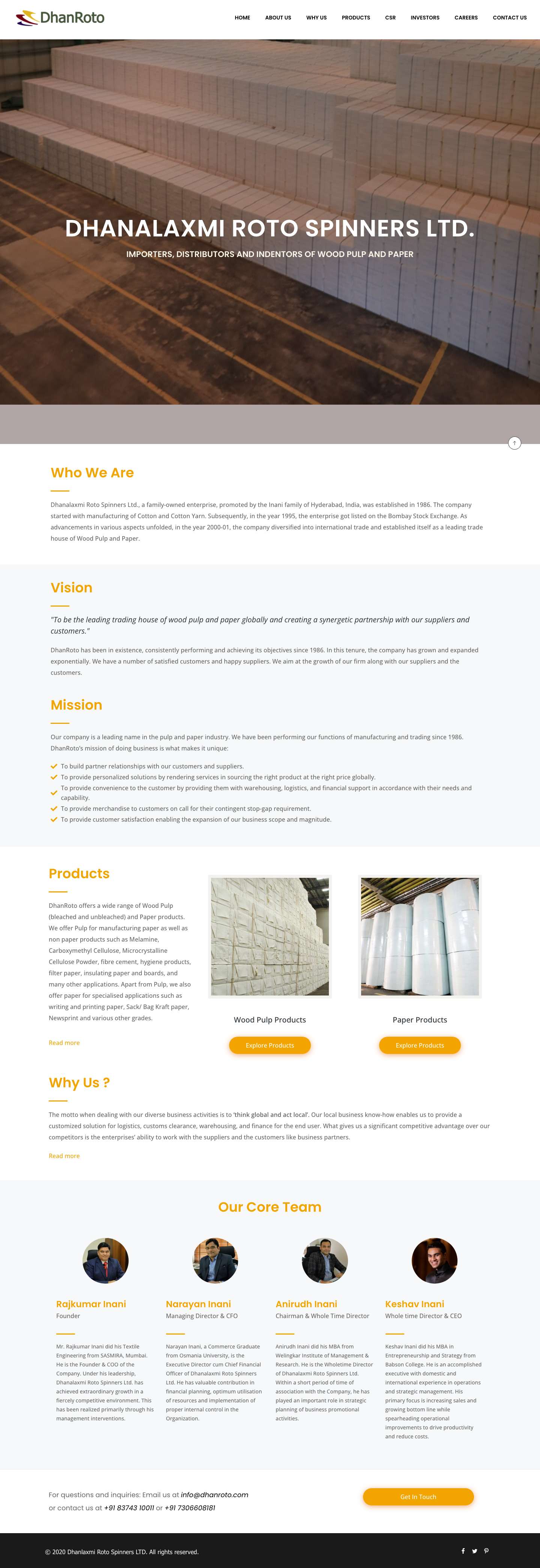 DhanRoto – Dhanalaxmi Roto Spinners Ltd. - Full Screenshot