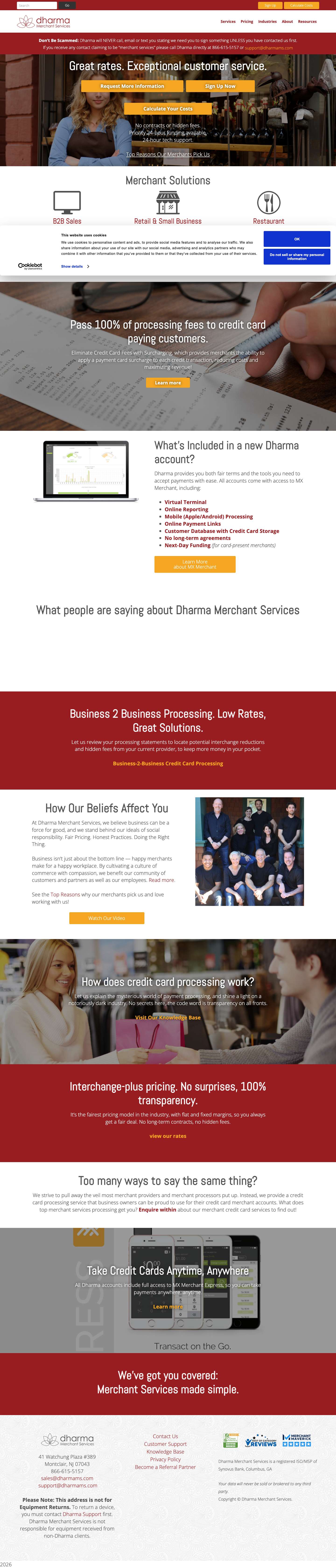 Credit Card Processing | Dharma Merchant Services - Full Screenshot