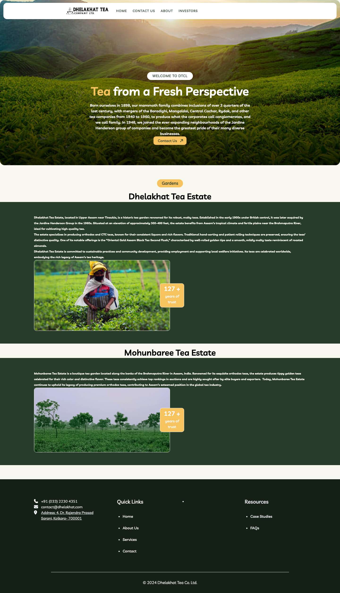 DHELAKHAT TEA CO. LTD -DHELAKHAT TEA CO. LTD - Full Screenshot