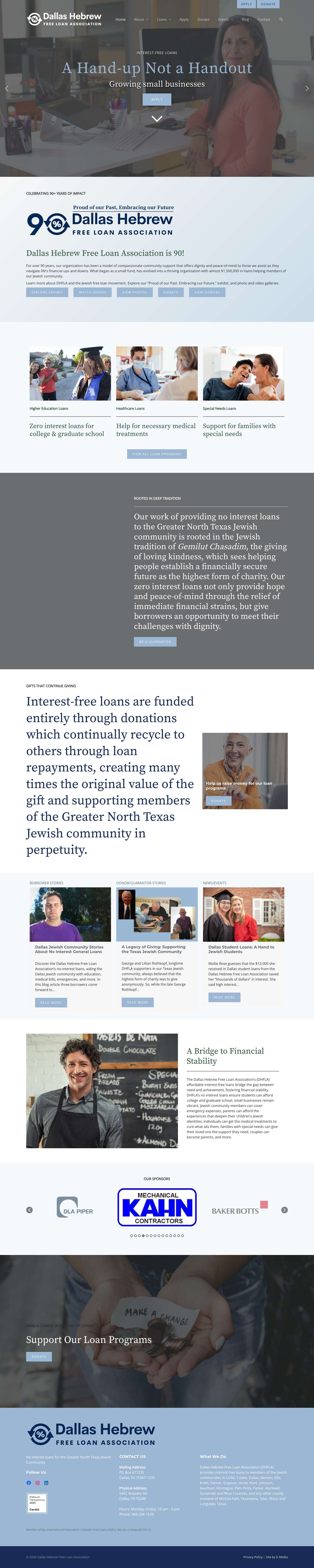 Interest Free Loan | Dallas Hebrew Free Loan Association - Full Screenshot