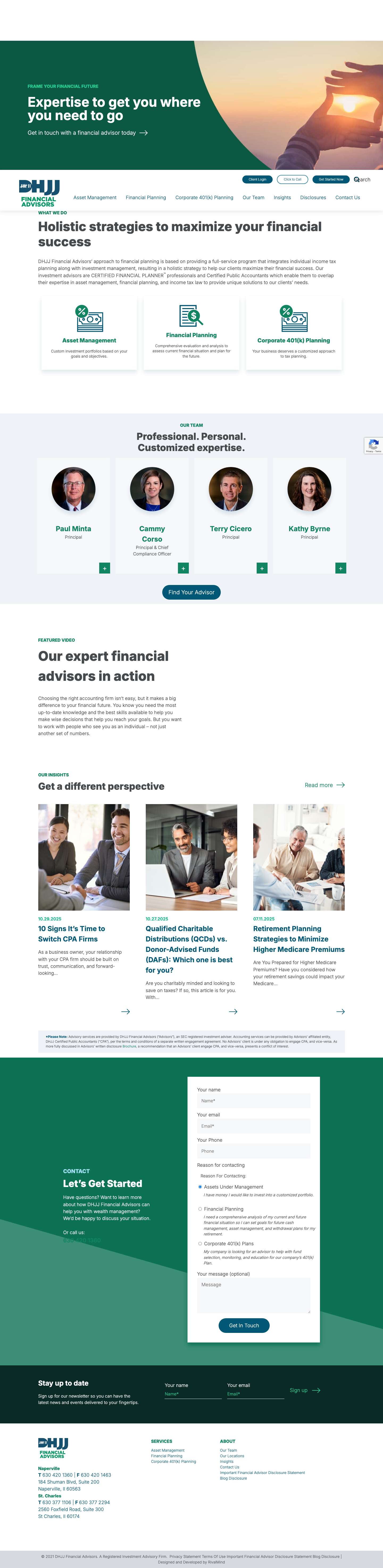 Financial Advisors Serving Naperville | DHJJ Financial - Full Screenshot