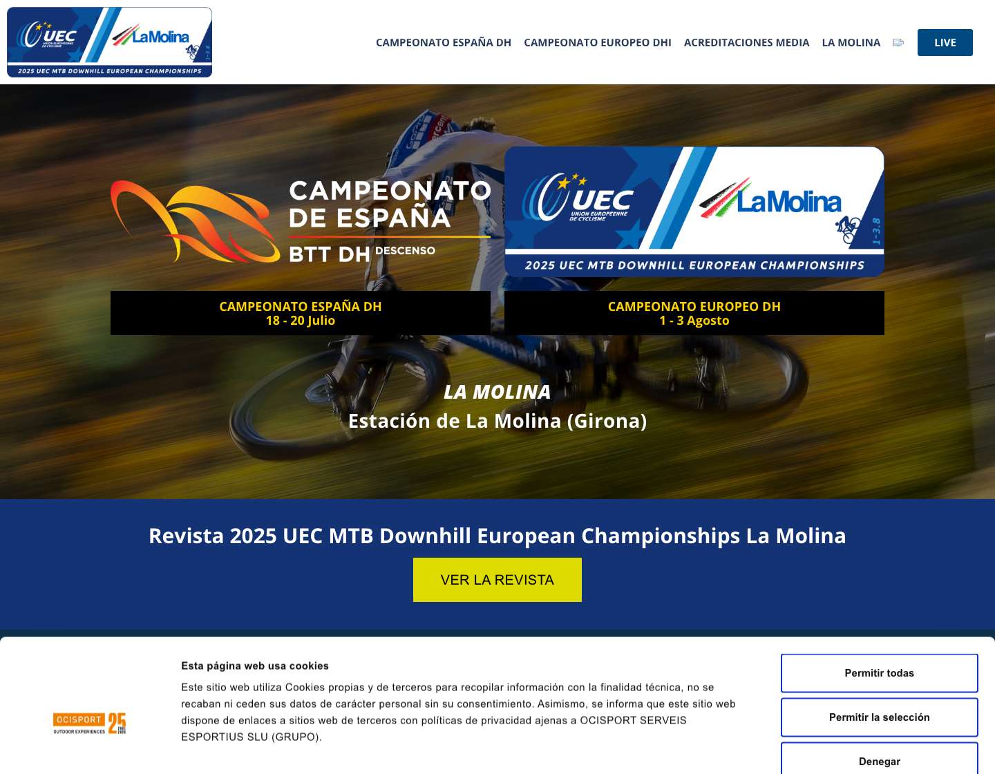 Campeonatos DH en La Molina – Campeonato Europeo DH – Campeonato de España DH - Full Screenshot