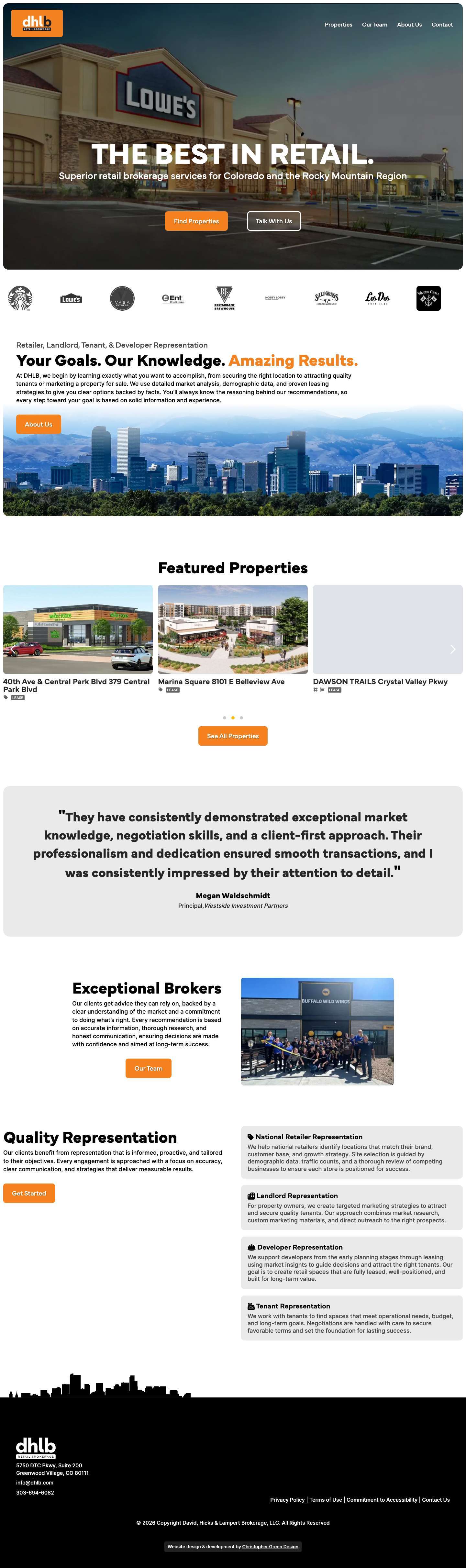 DHLB - David, Hicks & Lampert Retail Brokerage - Commercial Real Estate : DHLB - Full Screenshot