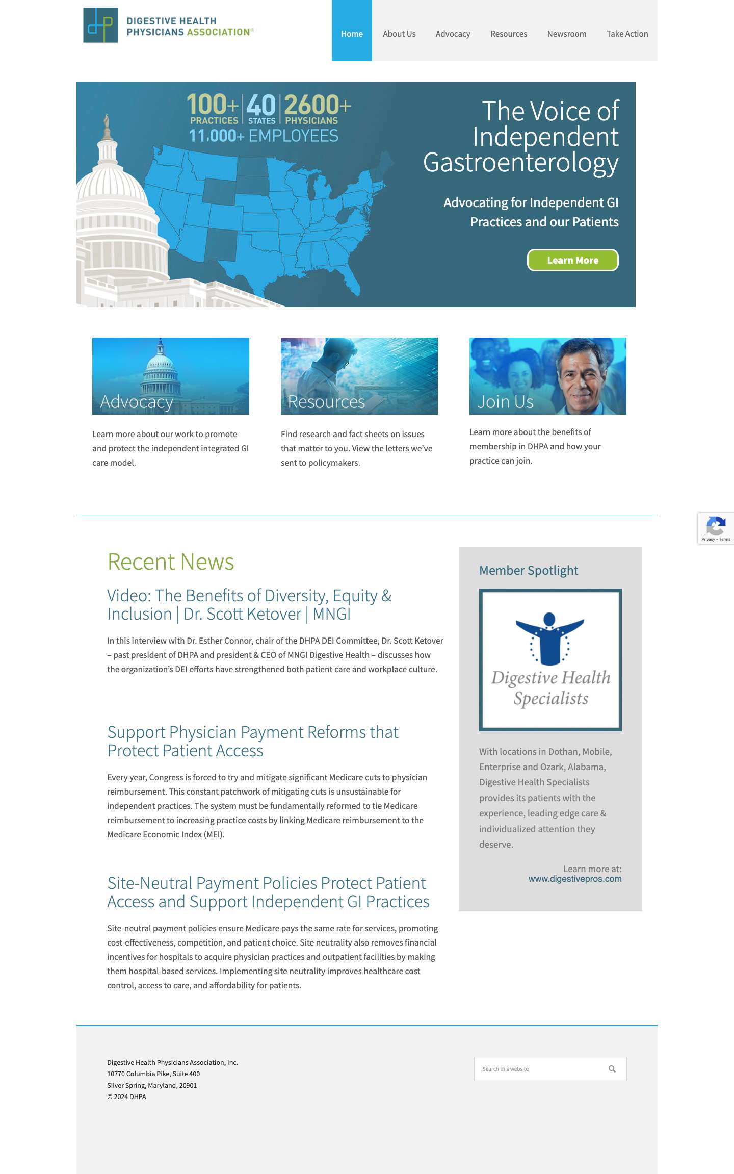 DHPA - Digestive Health Physicians Association - Full Screenshot