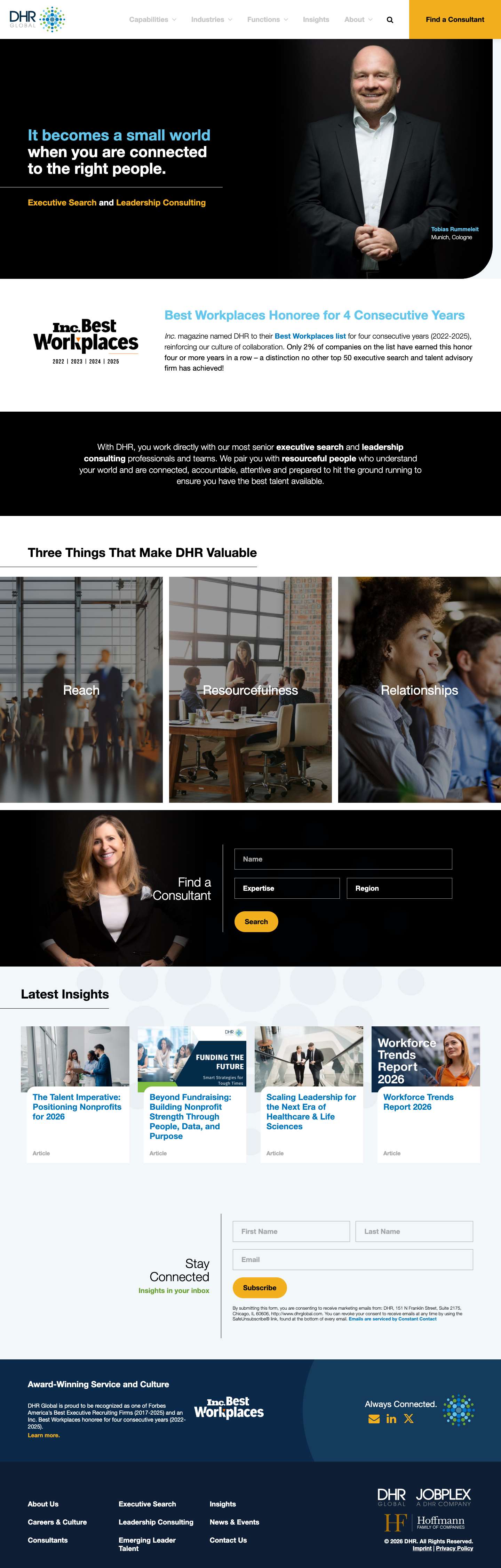 DHR Global | Executive Search & Leadership Consulting - Full Screenshot