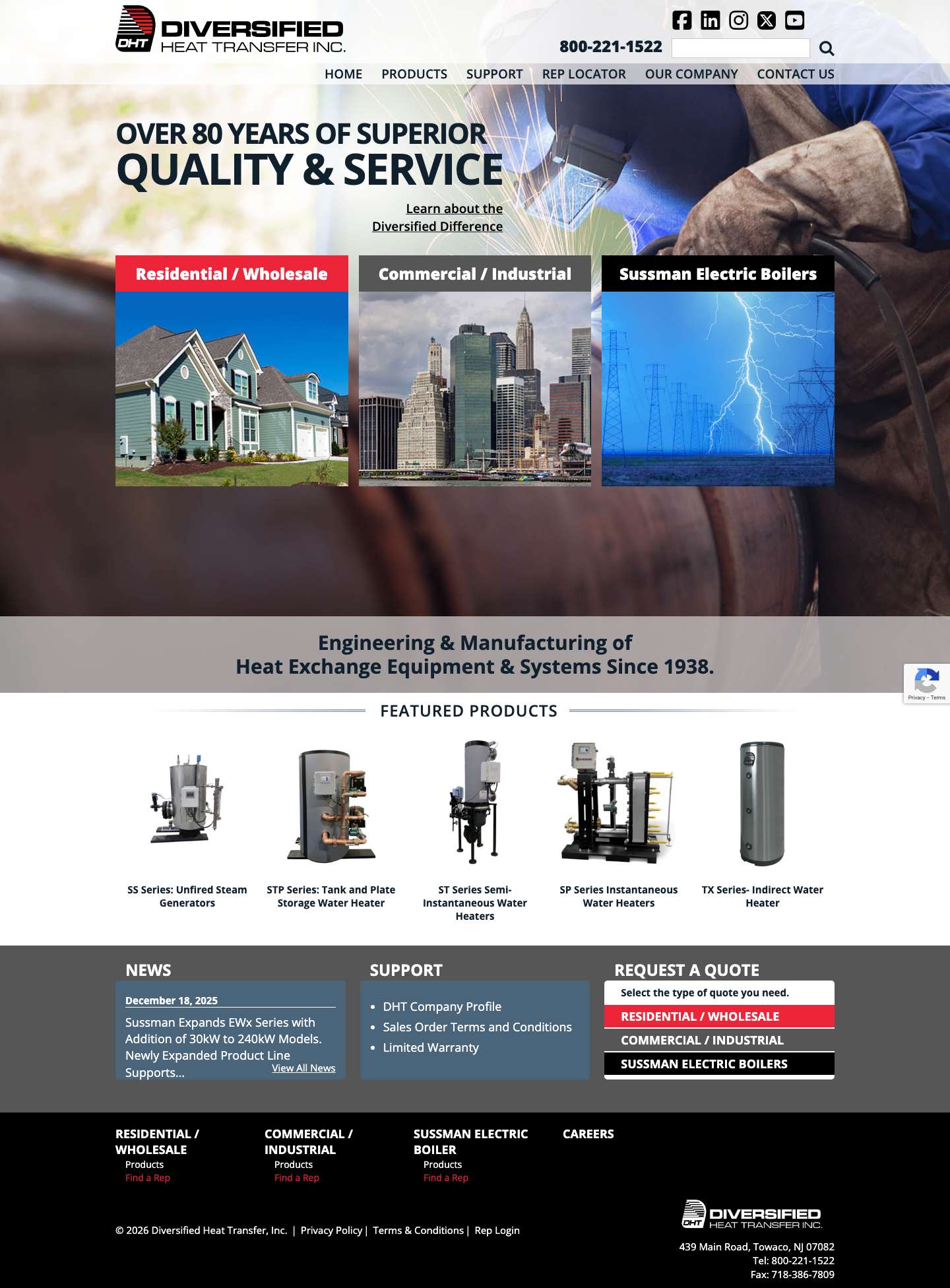 DHT - Hot Water Heaters and Heat Exchange Equipment - Full Screenshot