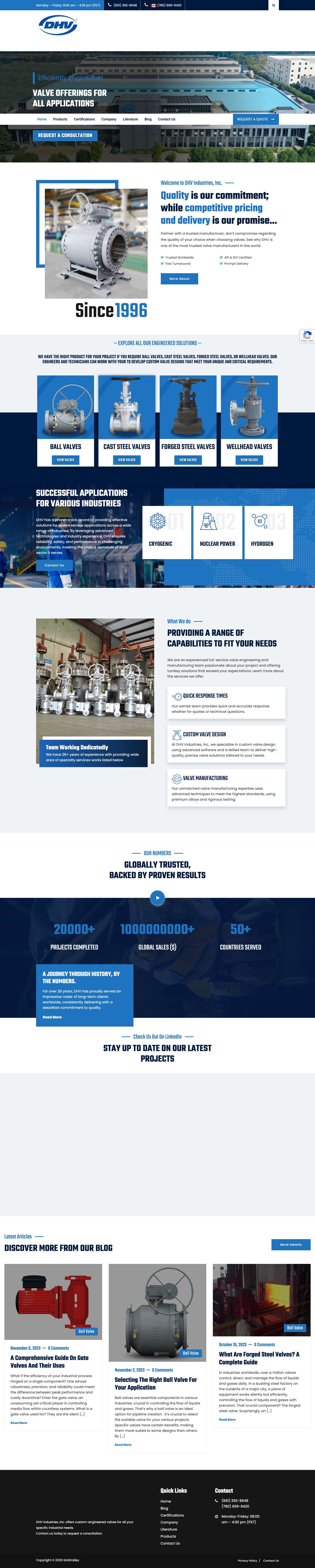 Home - DHV Industries - Full Screenshot