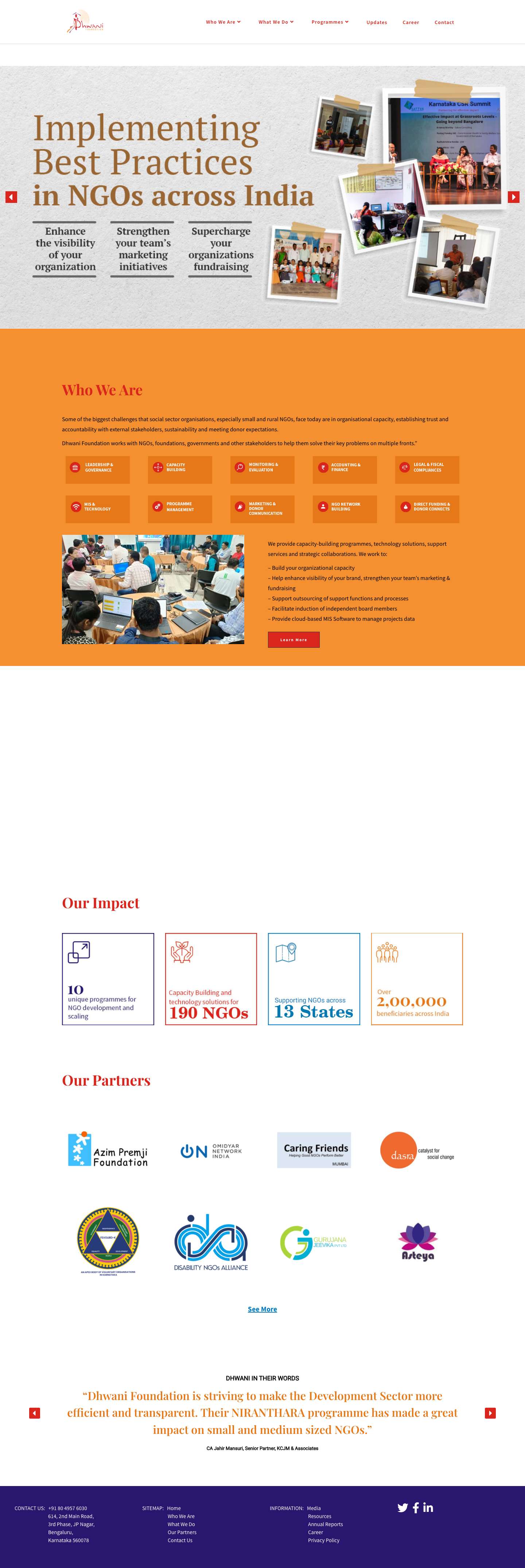 Home - Dhwani Foundation - Full Screenshot