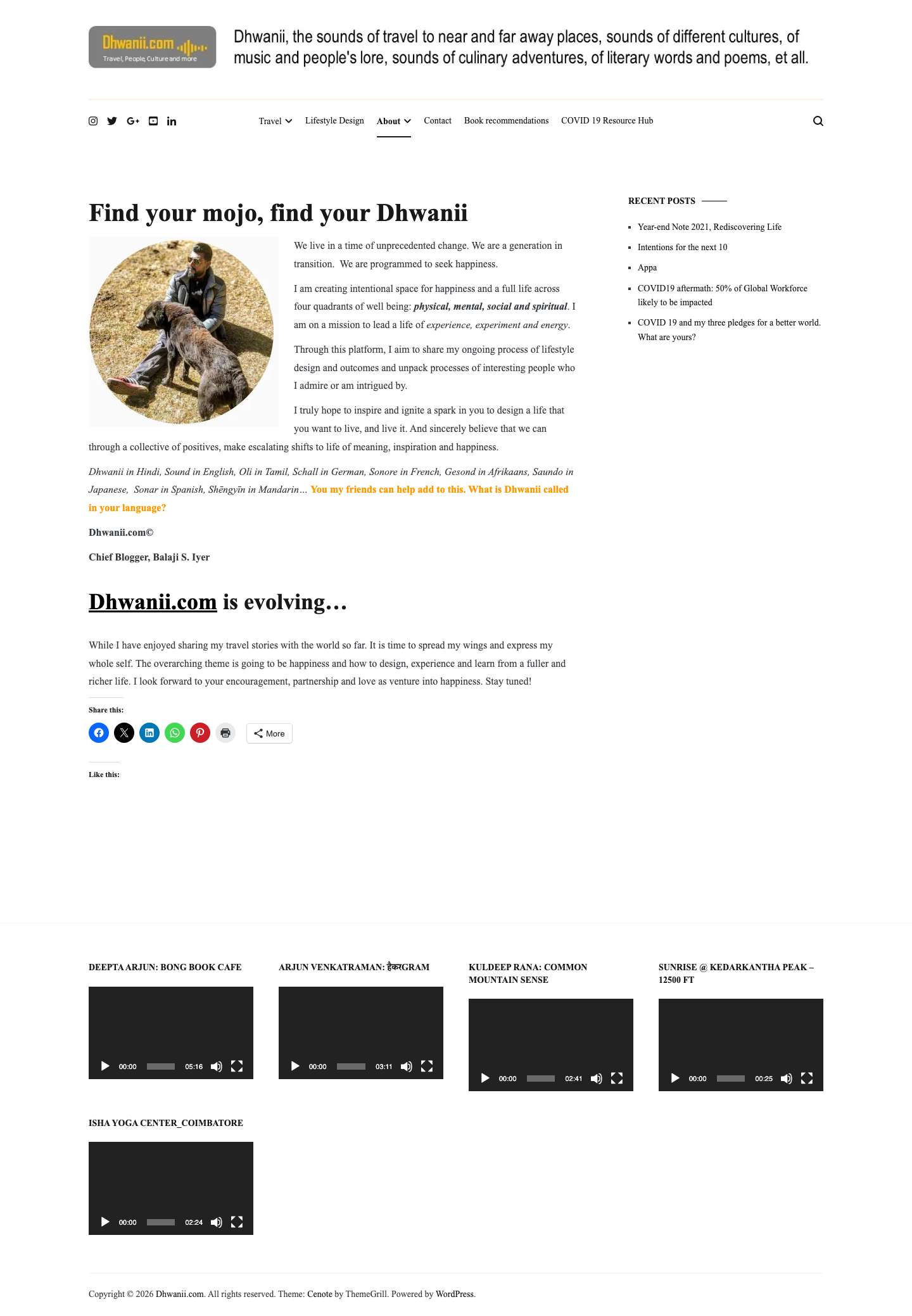 Dhwanii.com: Get to know self, people, places, culture and cuisine. - Full Screenshot