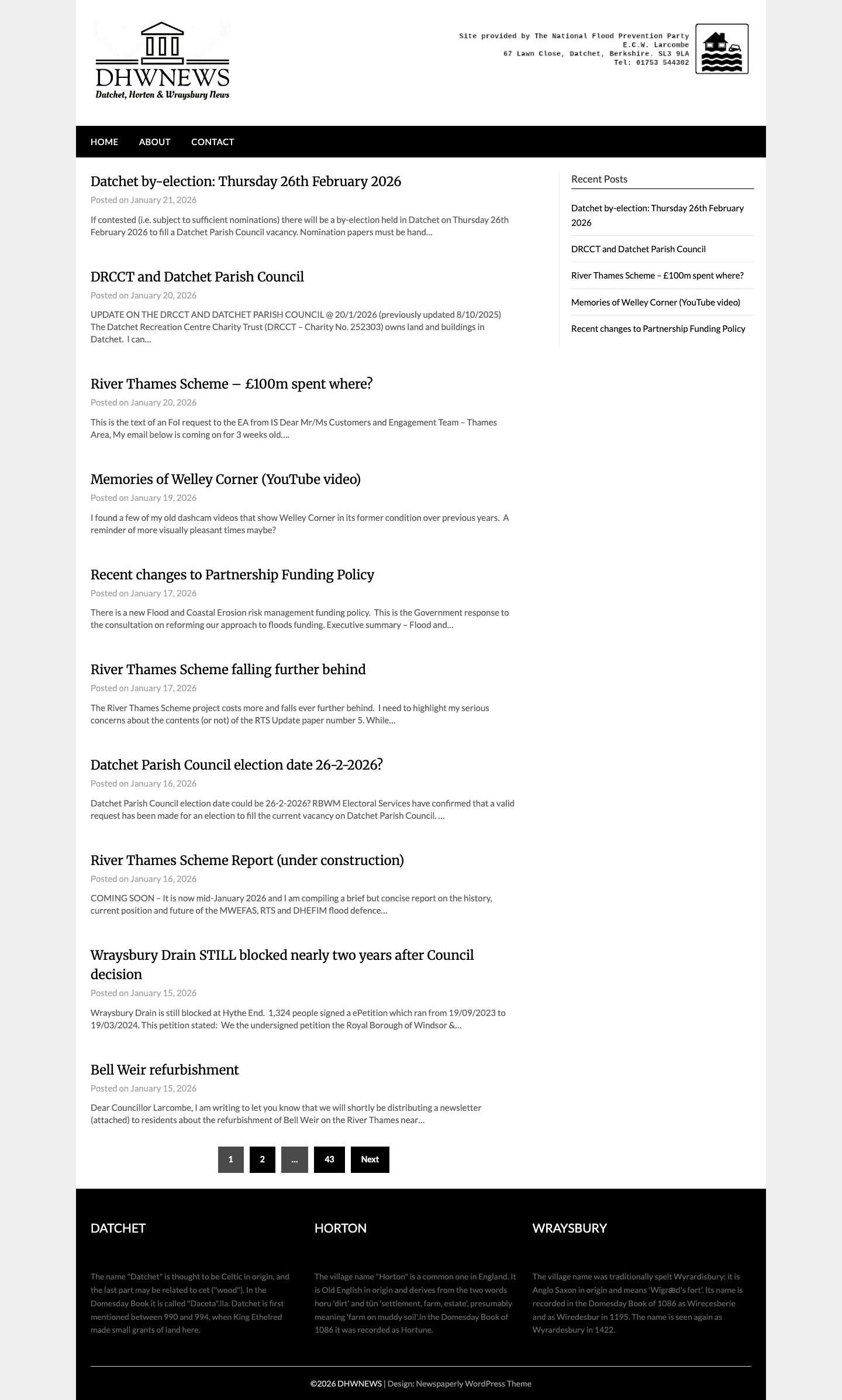 DHWNEWS - Datchet, Horton & Wraysbury News - Full Screenshot