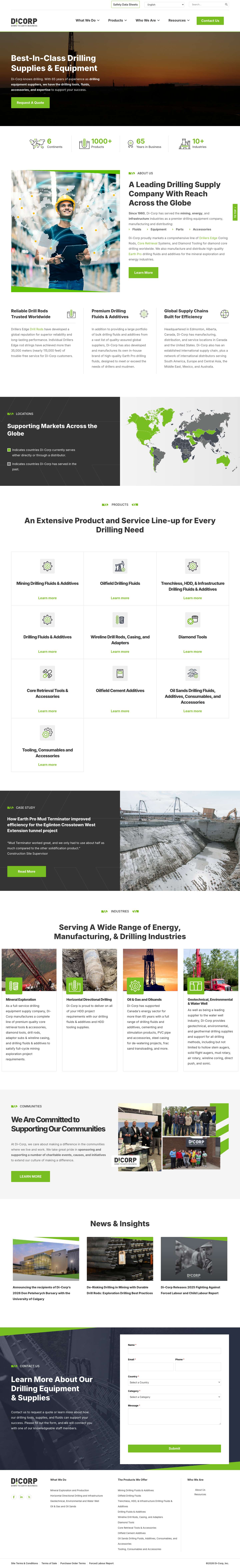 Di-Corp: Drilling Equipment Suppliers - Full Screenshot