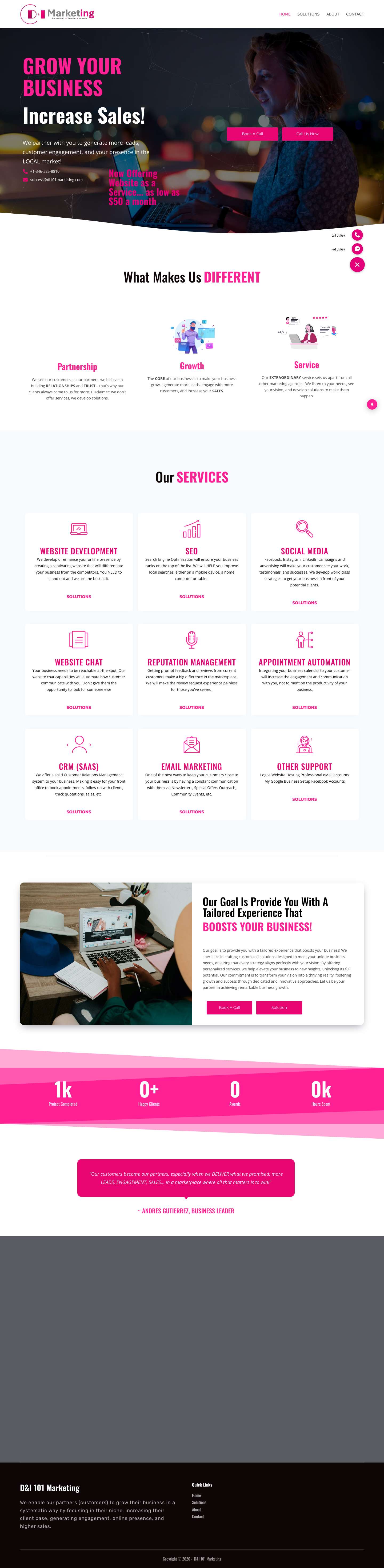 Home - D&I 101 Marketing - Full Screenshot