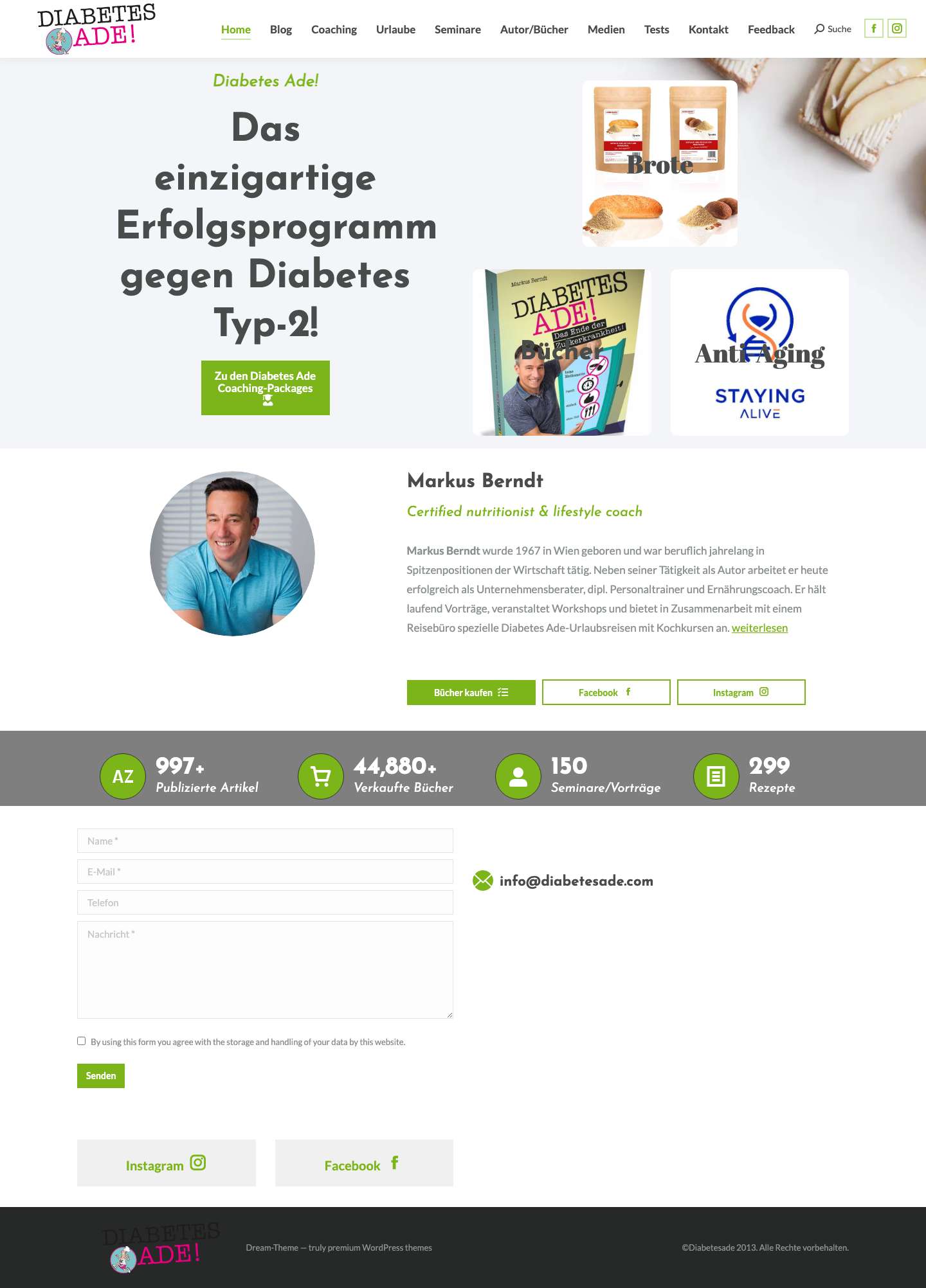 Home - Diabetesade - Full Screenshot