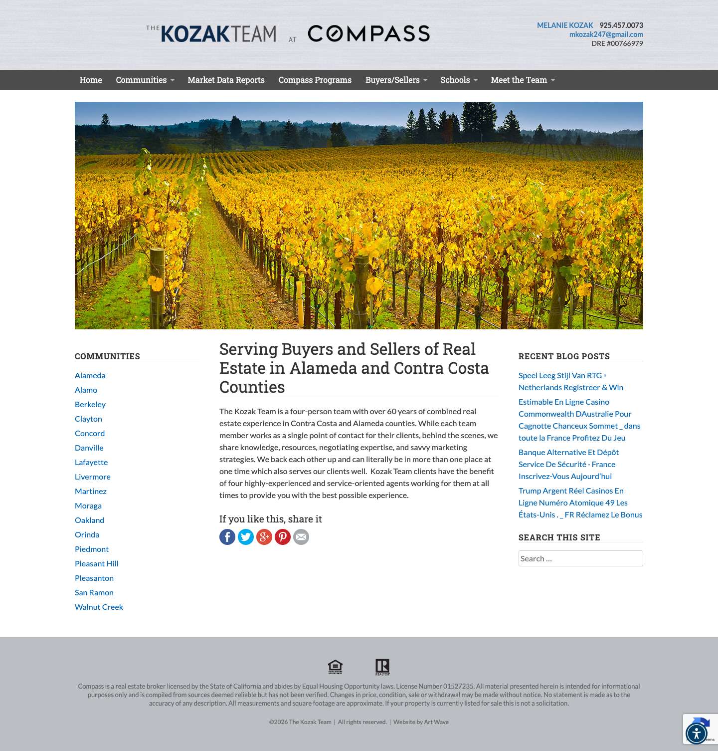 Serving Buyers and Sellers of Real Estate in Alameda and Contra Costa Counties - The Kozak Team - Full Screenshot