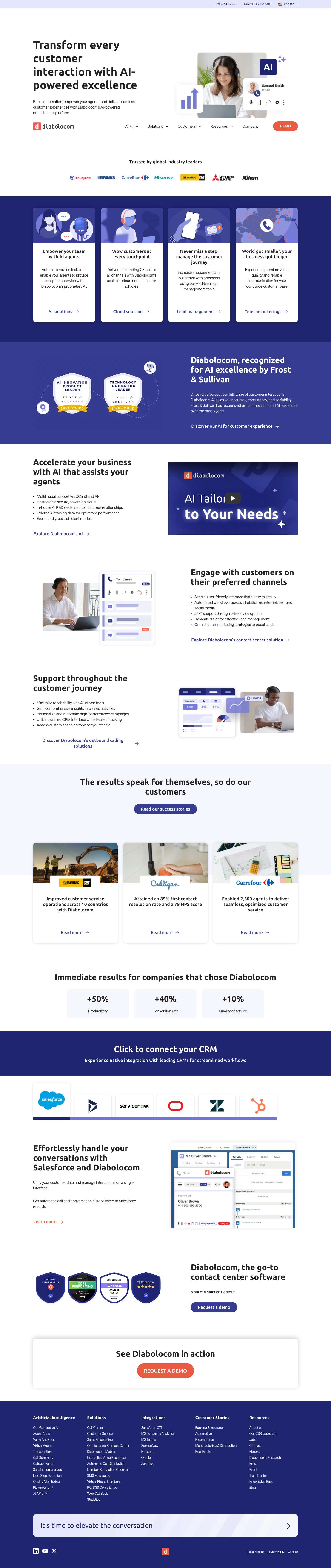 Diabolocom | AI-powered cloud solutions for CX - Full Screenshot