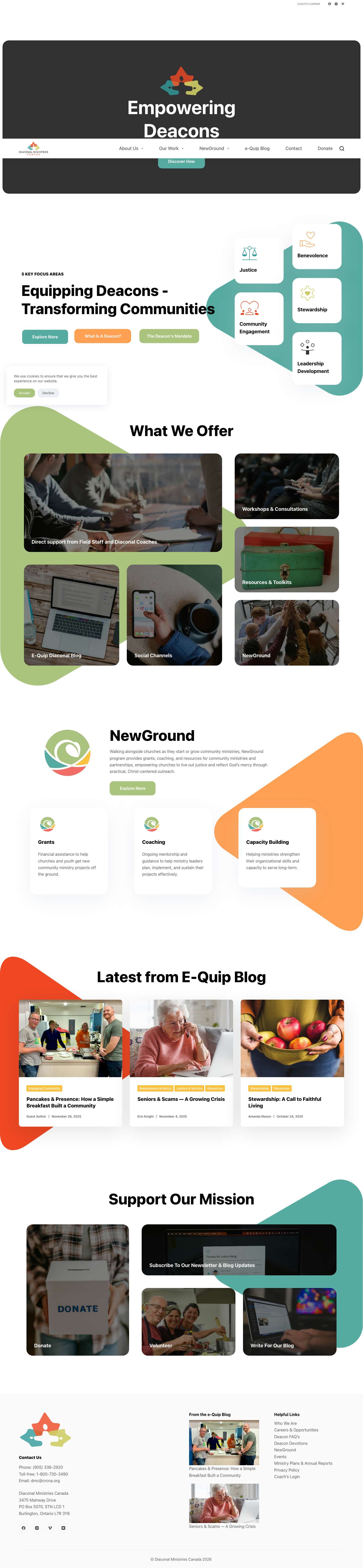 Diaconal Ministries Canada - Full Screenshot