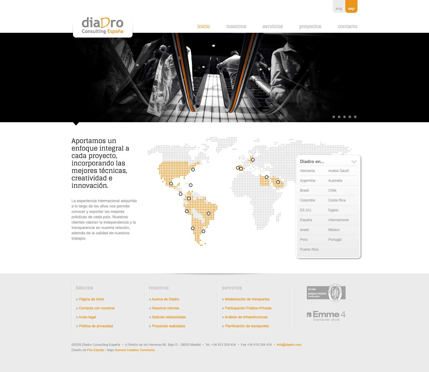 Diadro Consulting España | Consultora especializada en planificación y realización de proyectos, estudios de demanda y viabilidad. - Full Screenshot