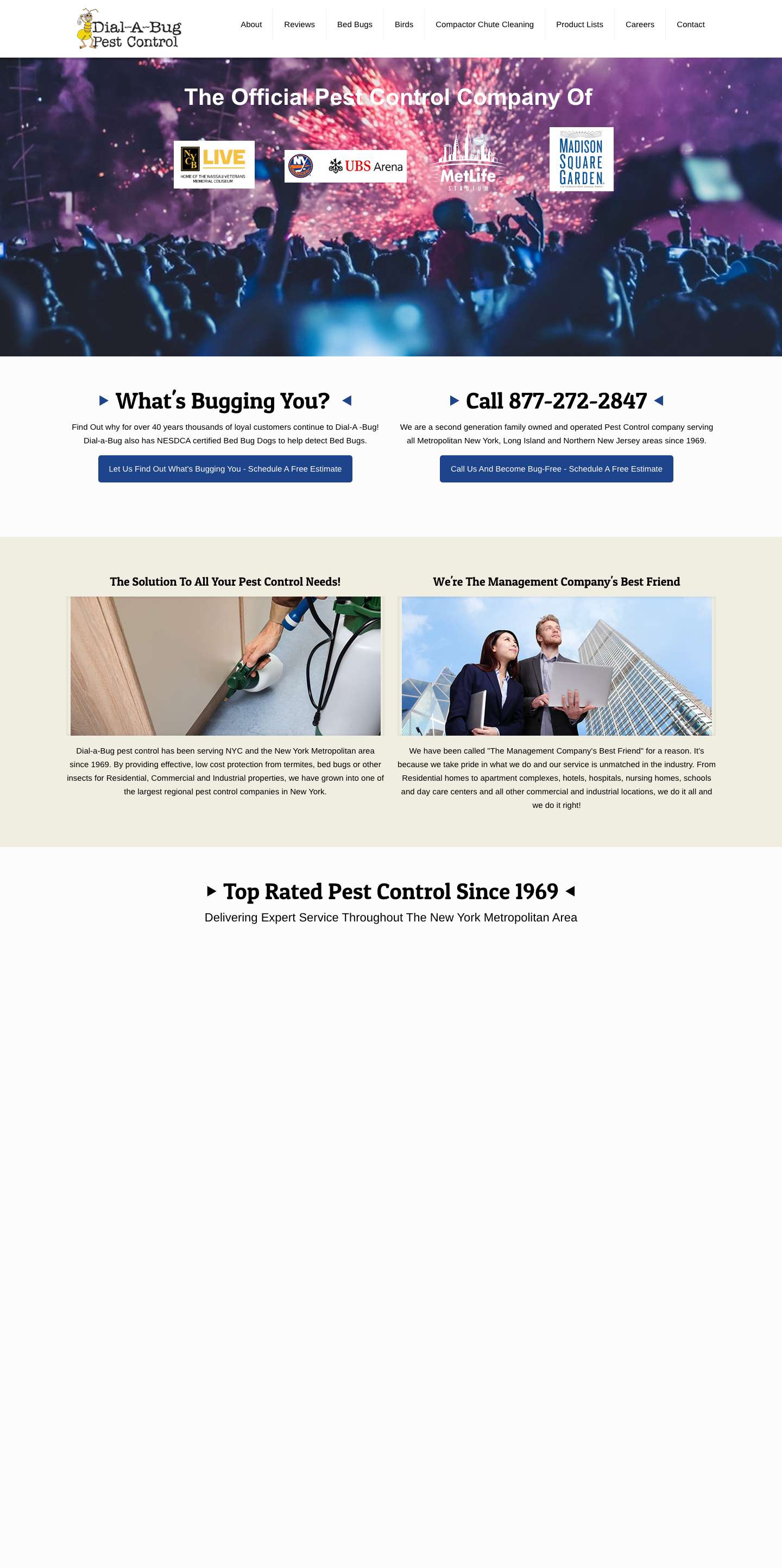 Pest Control NY, NJ, CT - Dial A Bug Pest Control NY - Full Screenshot