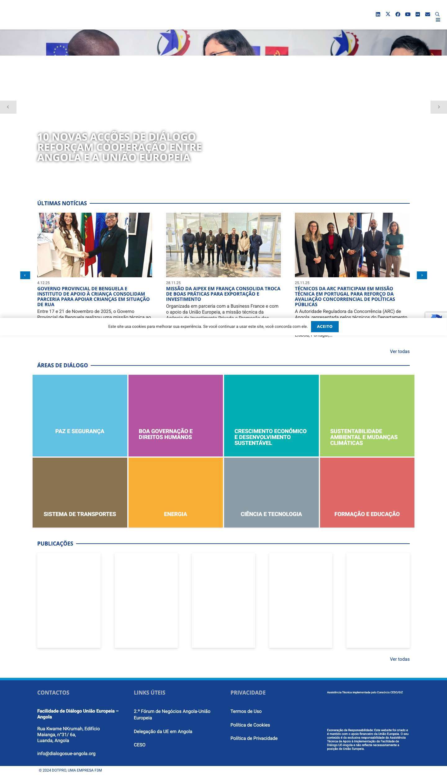 Dialogos – UE – Angola - Full Screenshot