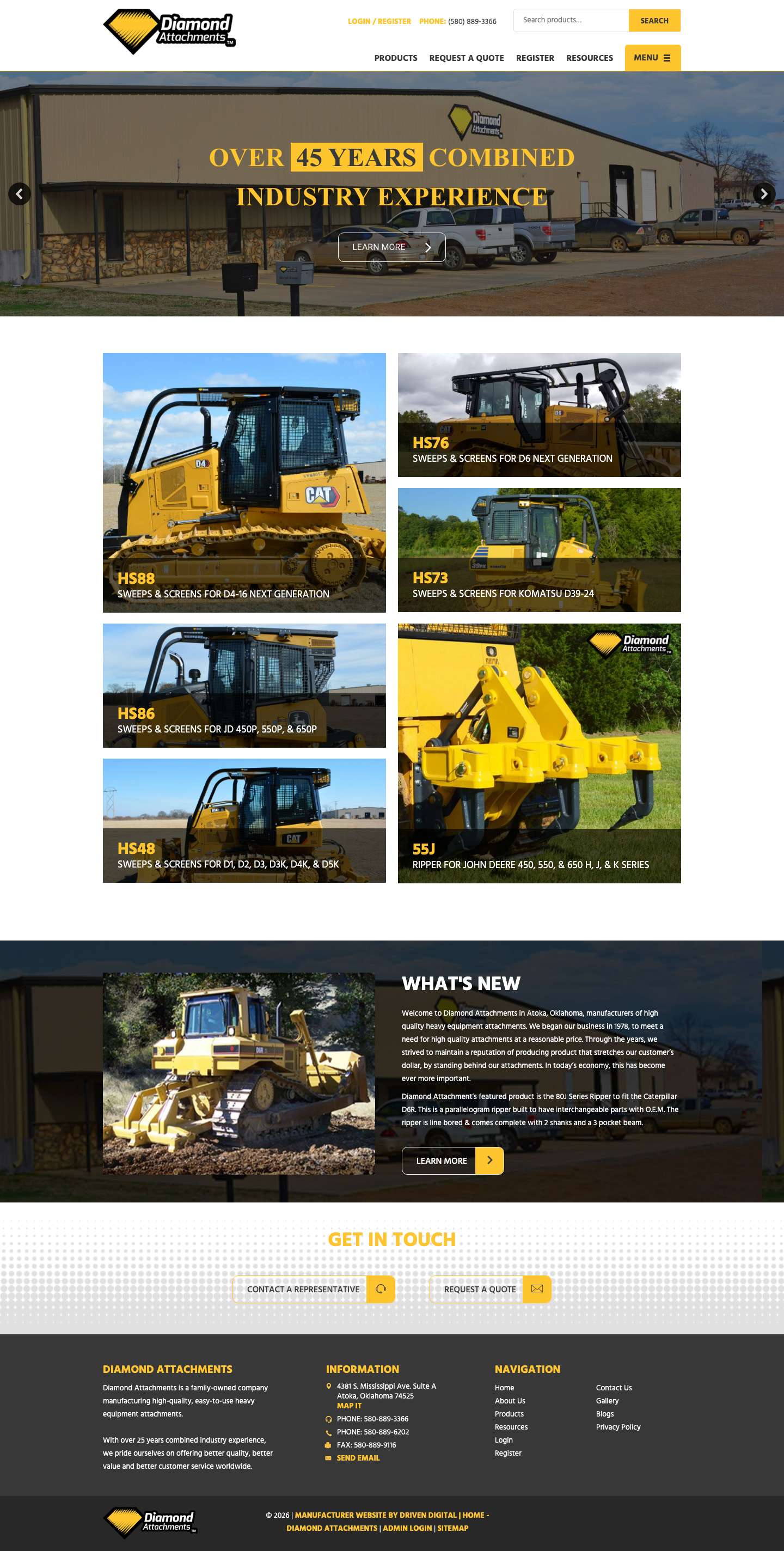 Home - Diamond Attachments - Full Screenshot