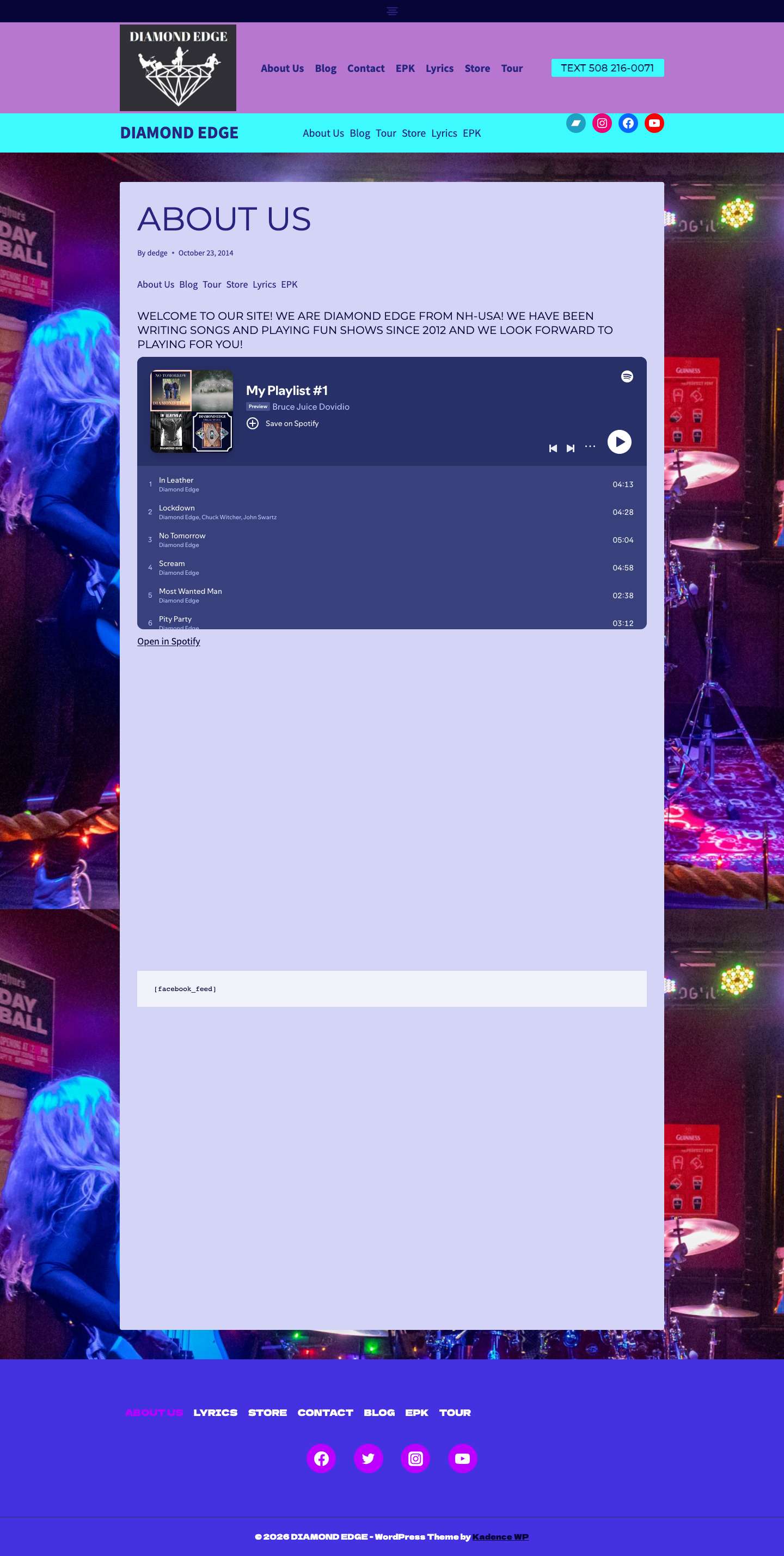 DIAMOND EDGE – The wicked Friendly Rock Band from New England!Facebook - Full Screenshot