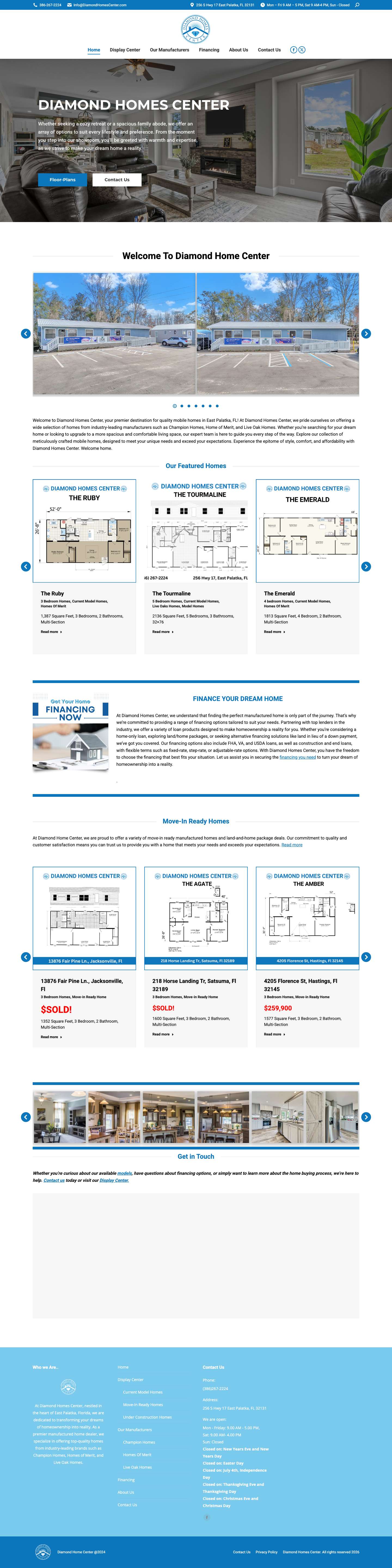 Your Mobile Homes Dealer - DIAMOND HOMES CENTER - Full Screenshot