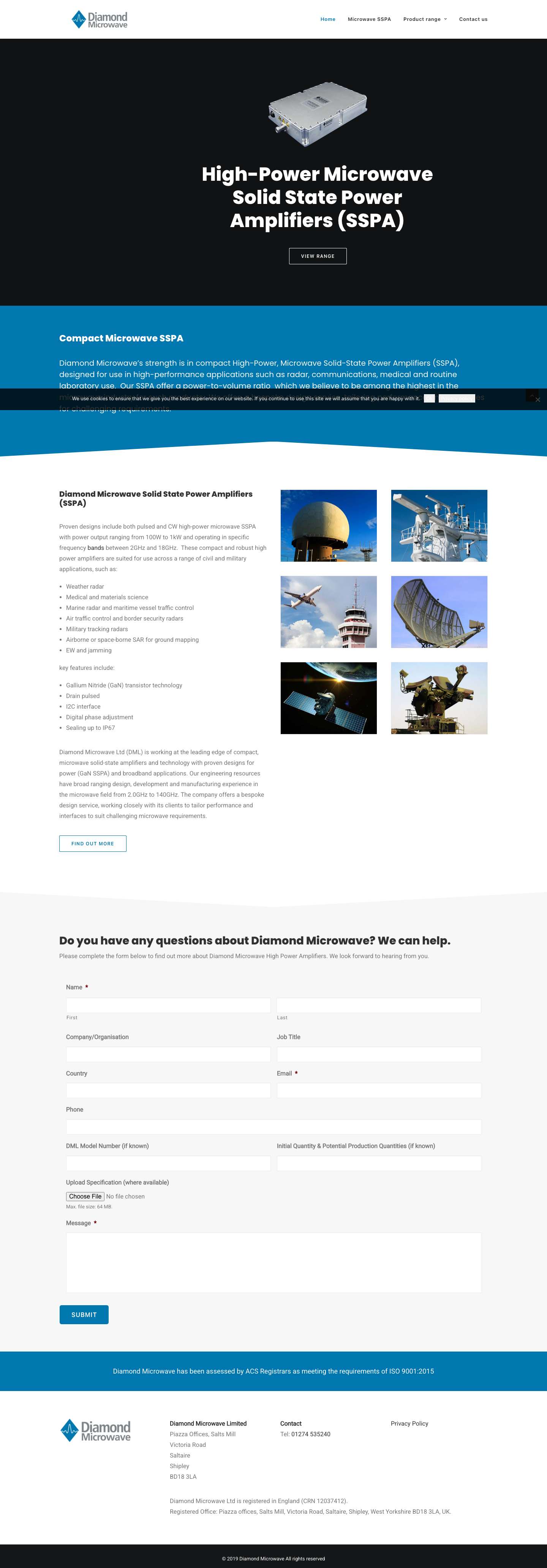 World Class high-power GaN Microwave SSPA at Diamond Microwave - Full Screenshot