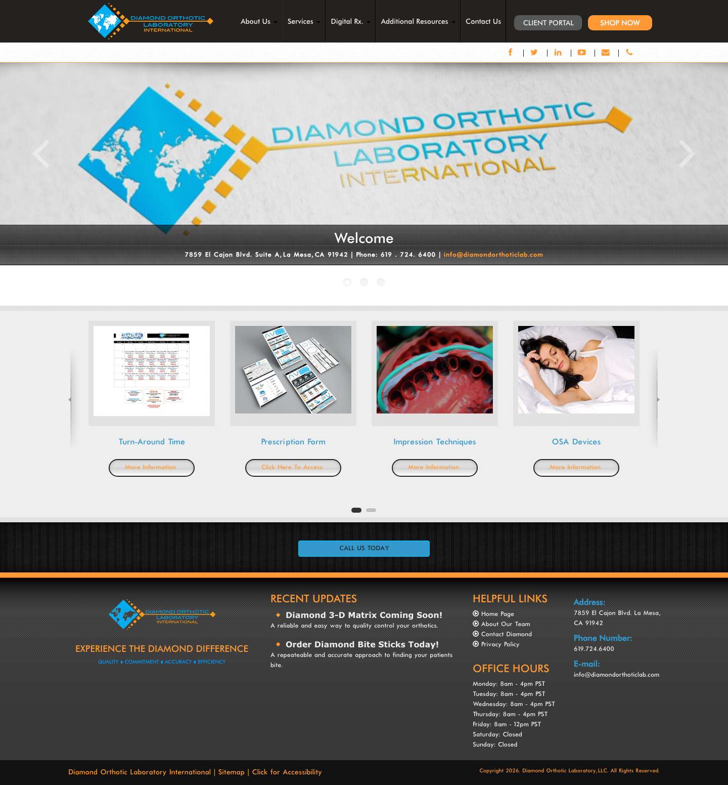 Sleep Apnea Oral Appliances | Digital Dental Orthotics | Obstructive Sleep Apnea Appliances | Diamond Orthotic Lab - Diamondorthoticlab - Full Screenshot