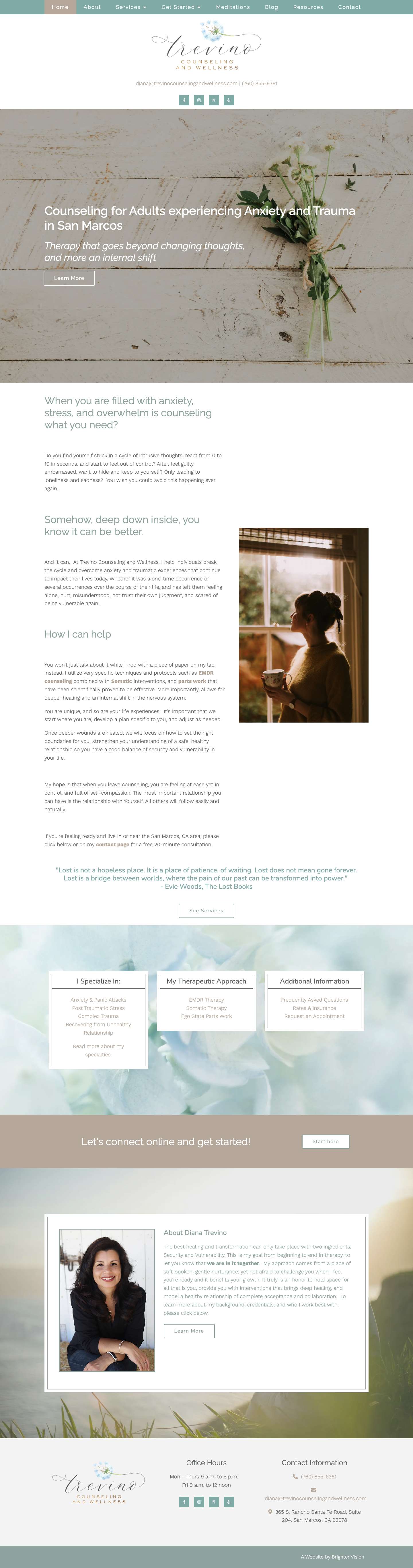 Trevino Counseling and Wellness | San Marcos, CA 92078 - Full Screenshot
