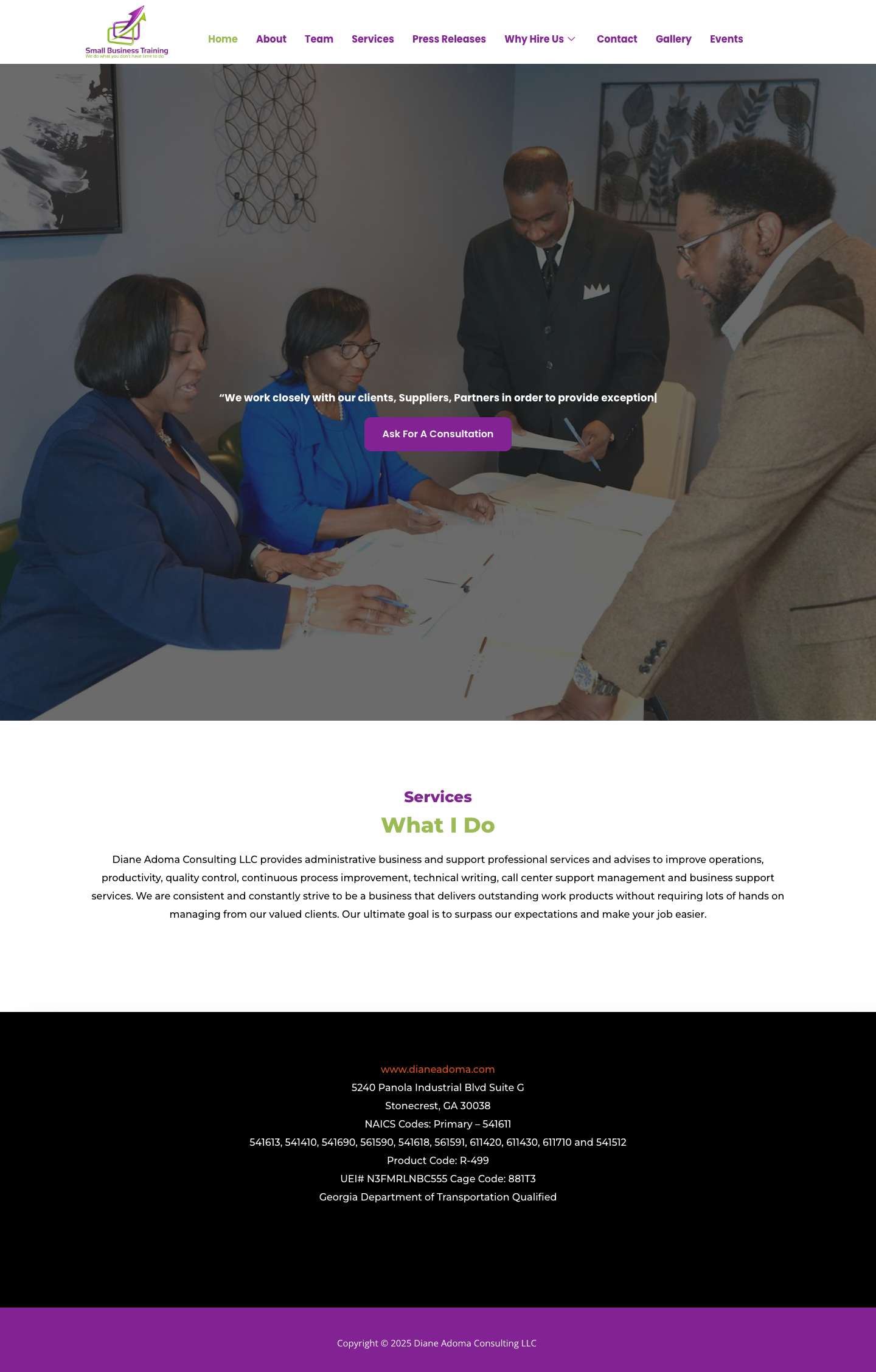 Home - Diane Adoma Consulting LLC - Full Screenshot