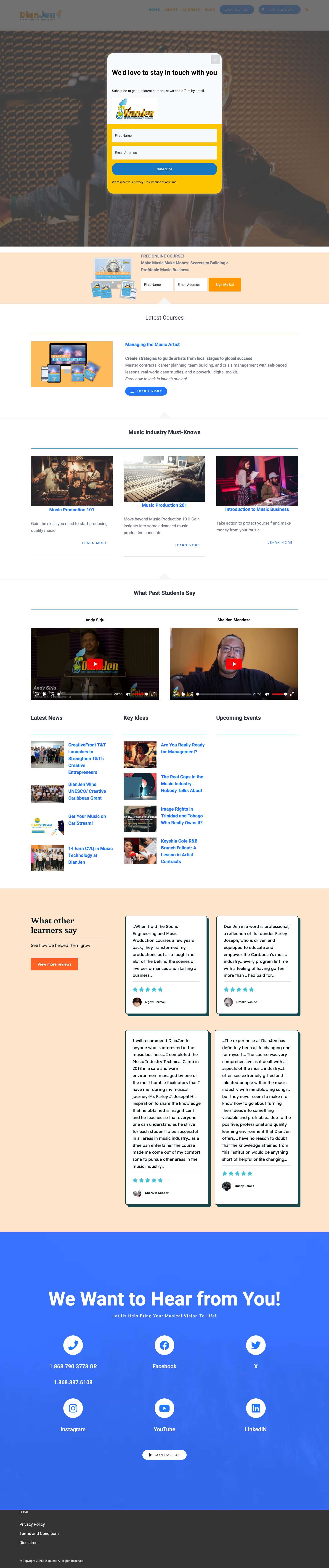 DianJen | Music Business Courses for Independent Artists - Full Screenshot