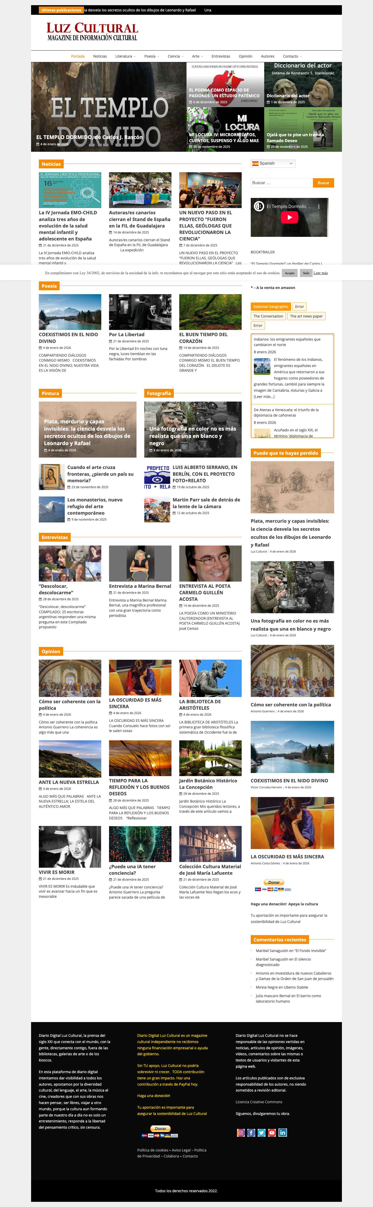 Diario Digital Luz Cultural - Full Screenshot