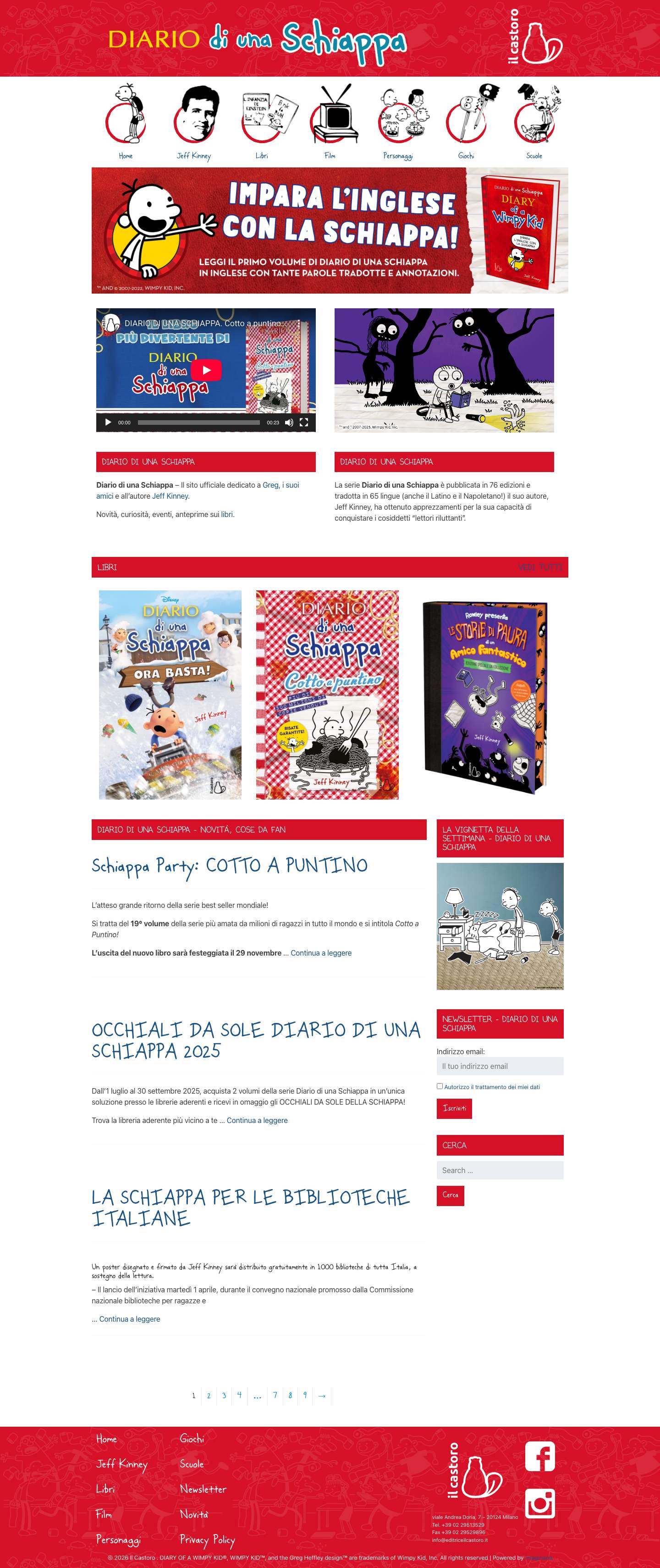 DIARIO DI UNA SCHIAPPA il sito ufficiale - Notizie e curiosità su Greg, i suoi amici e l'autore Jeff Kinney - Full Screenshot