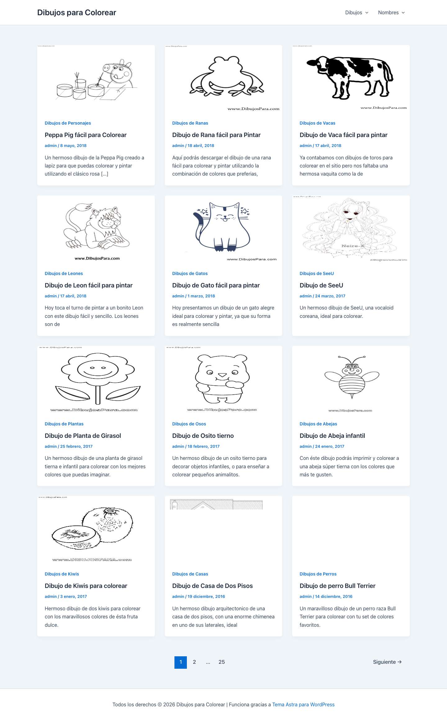 Dibujos para Colorear, Dibujos para Pintar y Dibujos para Imprimir - Full Screenshot