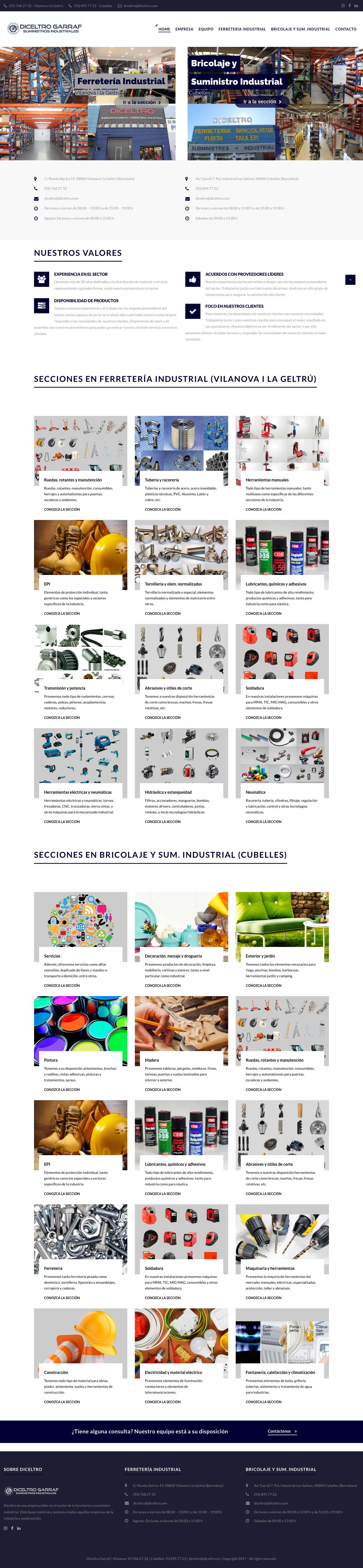 Home - DICELTRO GARRAF - suministros y ferretería industrial - Full Screenshot