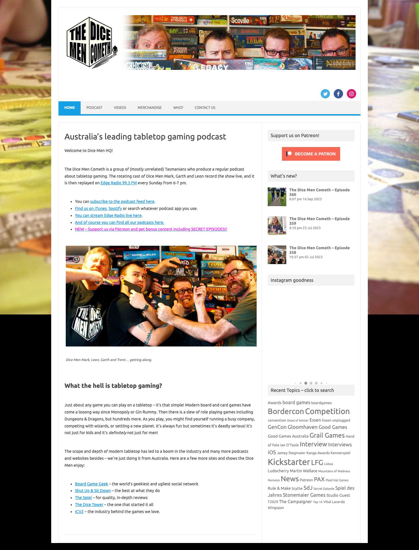 Australia's leading tabletop gaming podcast - The Dice Men Cometh - Full Screenshot