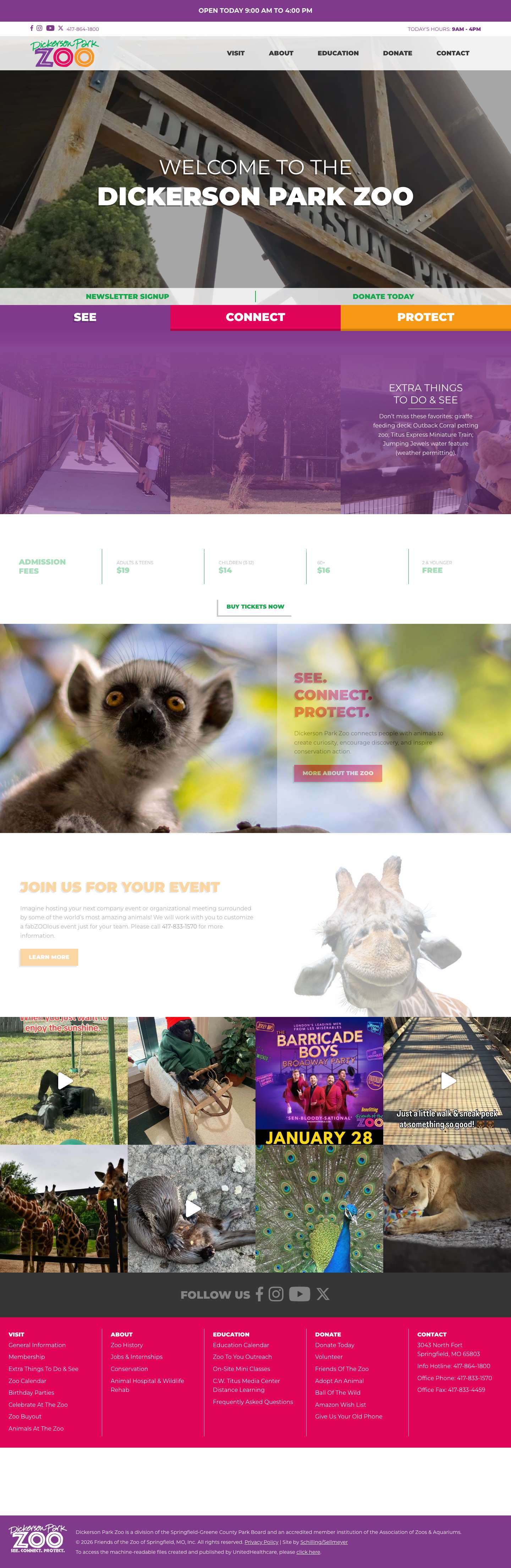 Dickerson Park Zoo – See. Connect. Protect. - Full Screenshot