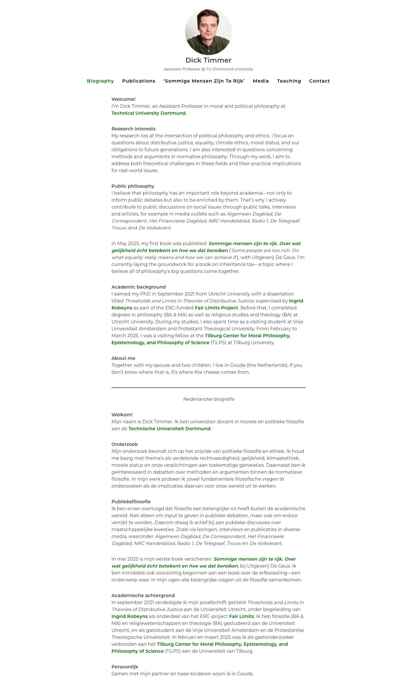 Dick Timmer – Assistant Professor @ TU Dortmund University - Full Screenshot