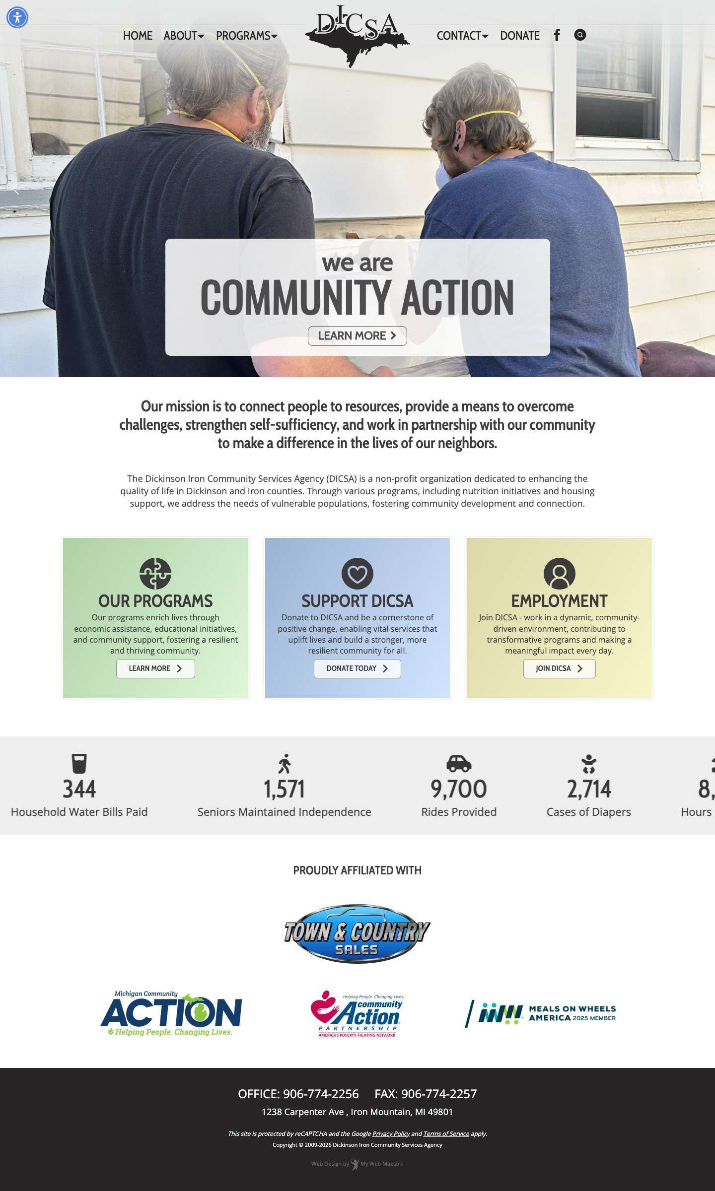 Dickinson Iron Community Services Agency - Full Screenshot