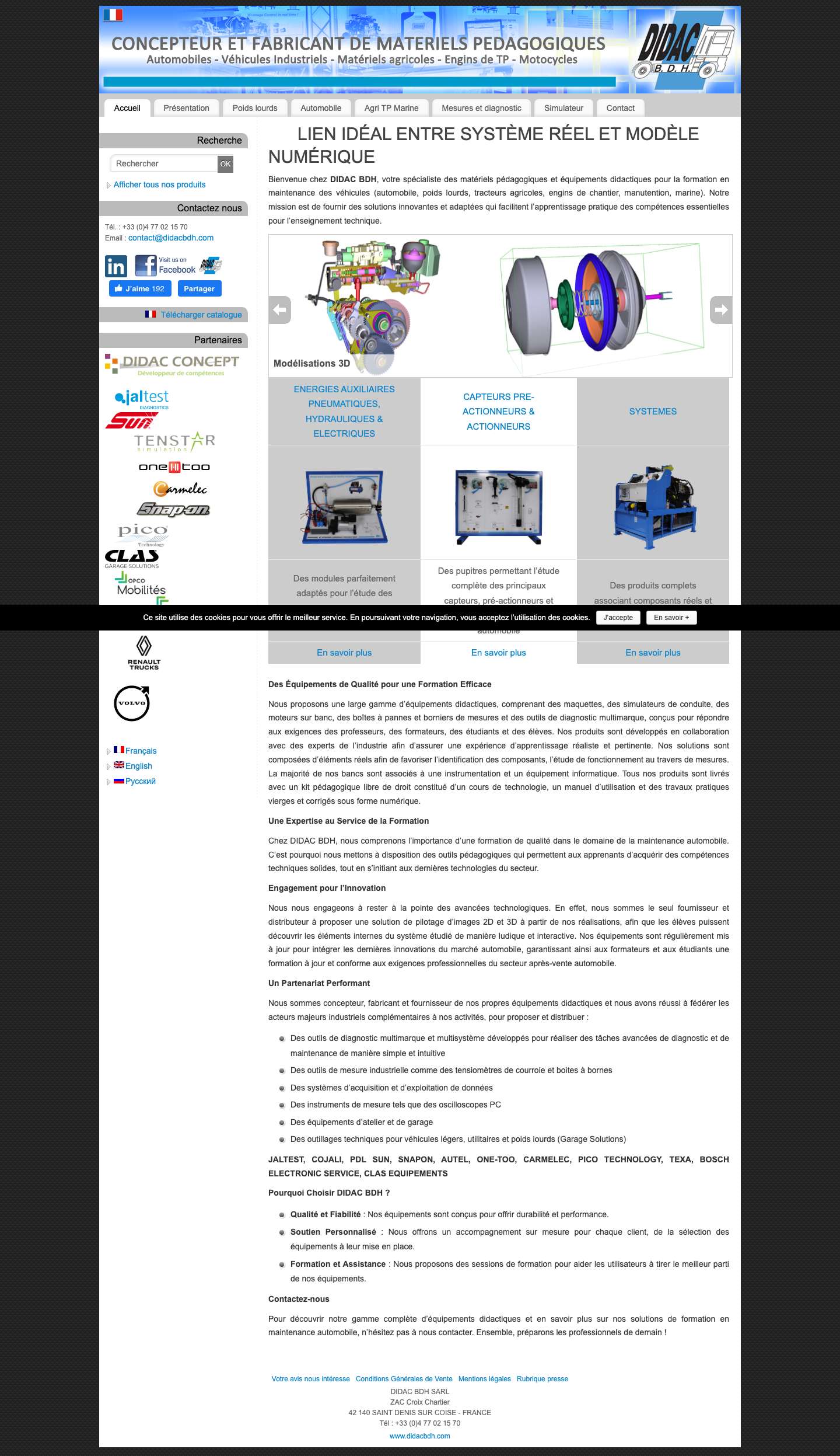 - DIDAC B.D.H. Fournisseur de maquette pedagogique pour la formation en maintenance automobile - Full Screenshot