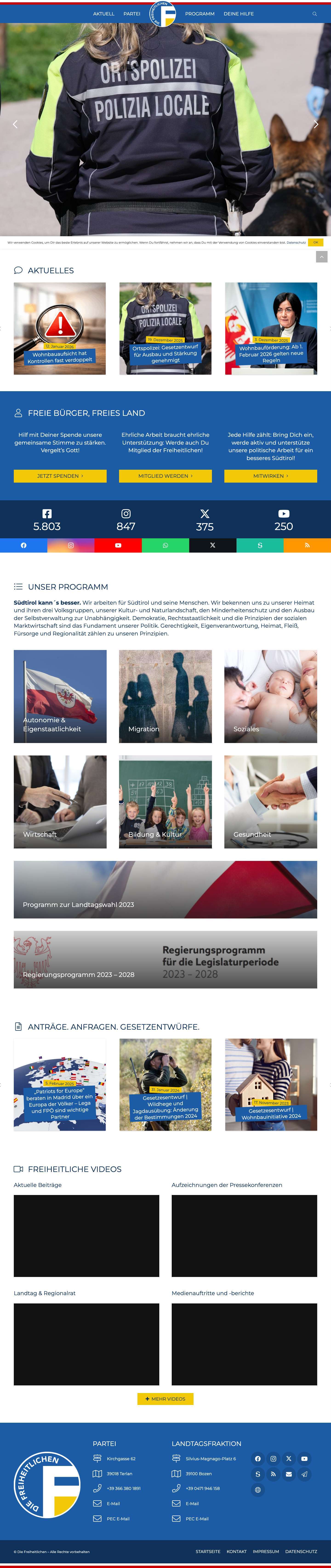 Südtirol kann´s besser | Die Freiheitlichen - Full Screenshot