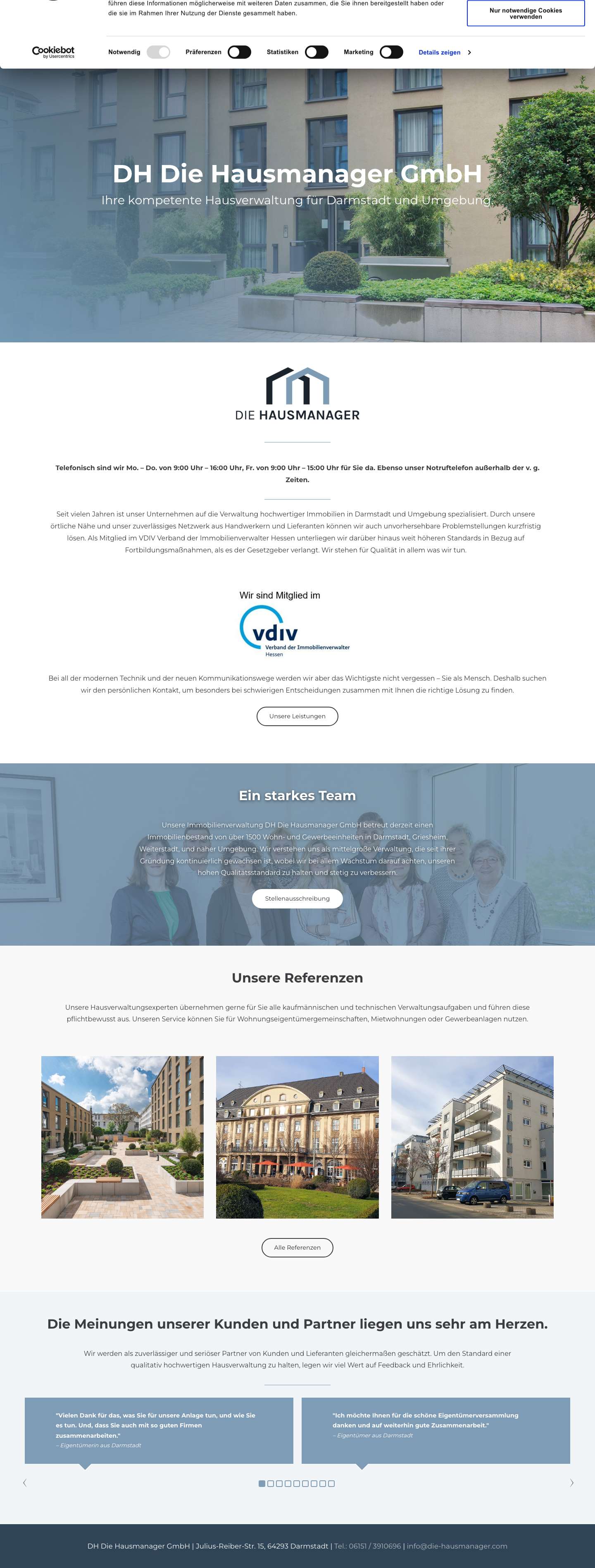 DIE HAUSMANAGER – Ihr Partner für Darmstadt und Umgebung - Full Screenshot