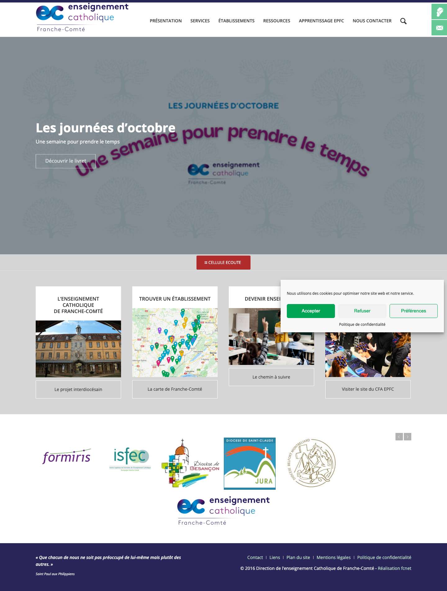 Direction de l’Enseignement Catholique de Franche-Comté – DIEC FC - Full Screenshot