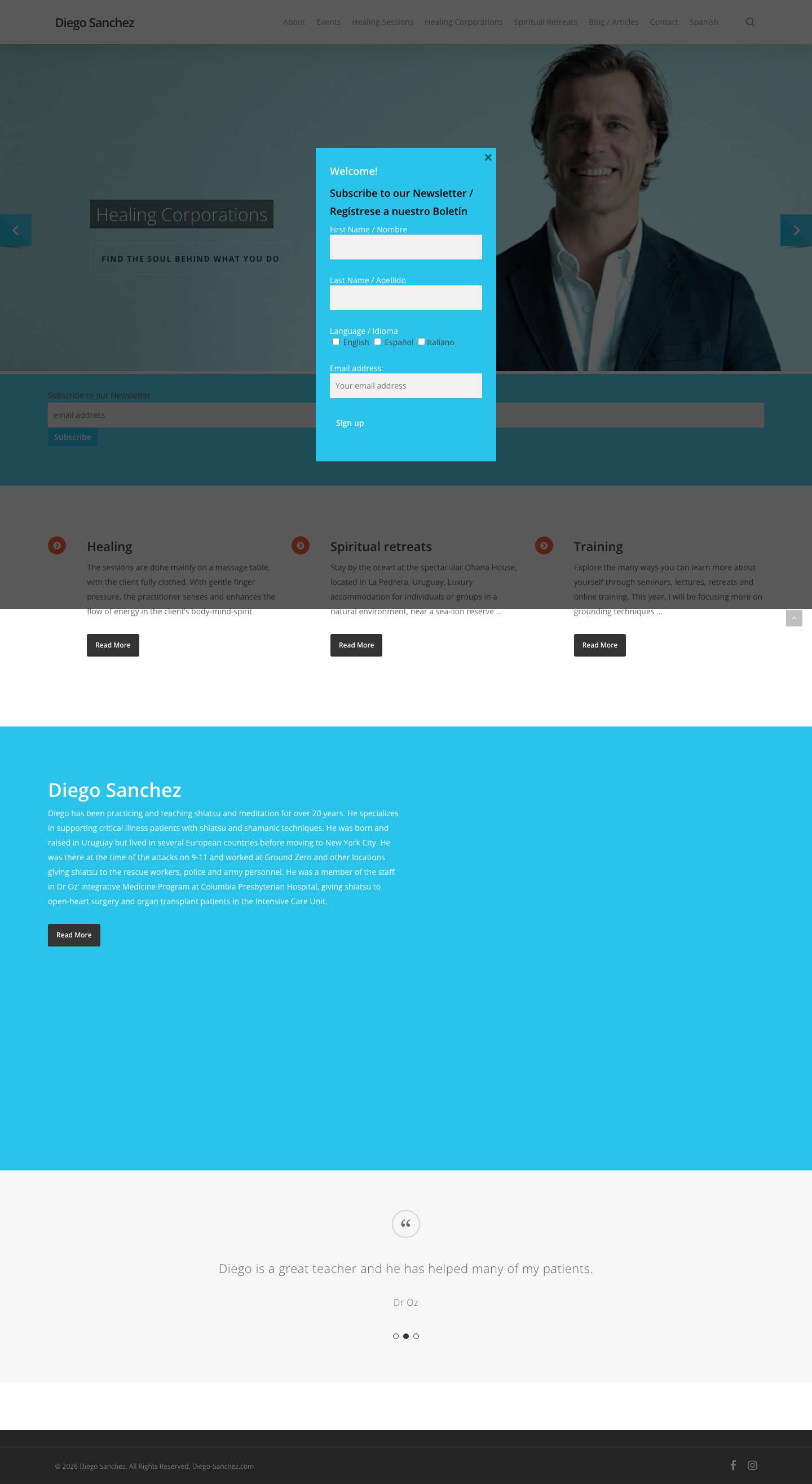 Diego Sanchez – Shiatsu & Meditation Uruguay - Full Screenshot