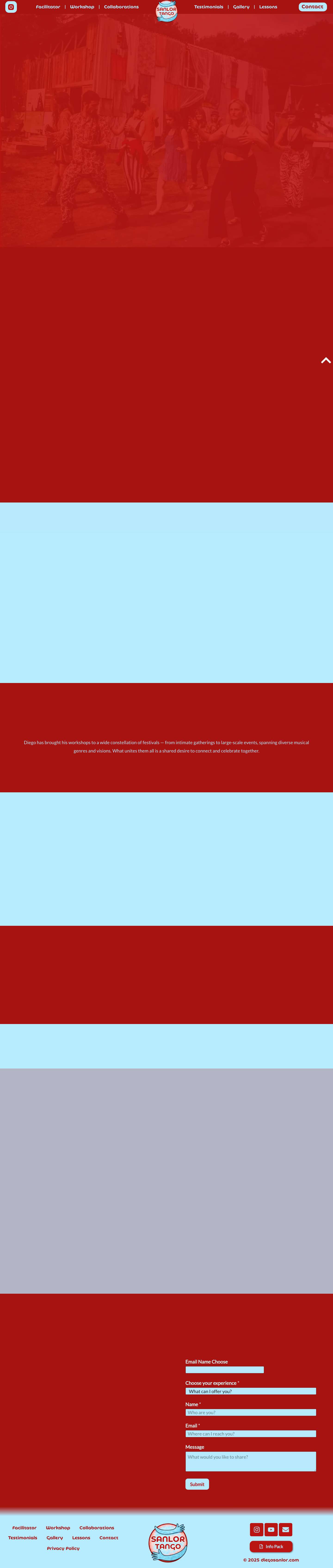 Diego Sanlor | Tango Workshops for Events & Festivals - Full Screenshot