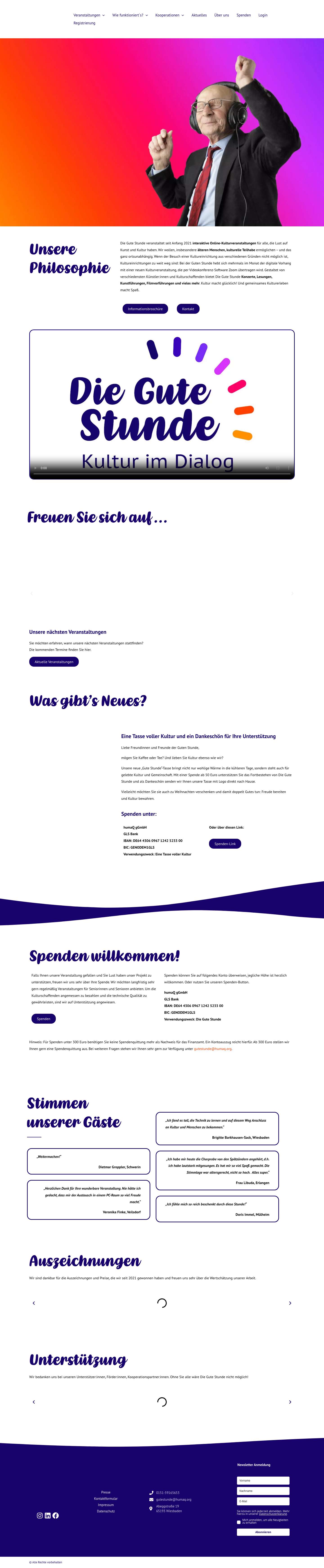 Startseite - Die Gute Stunde - Full Screenshot