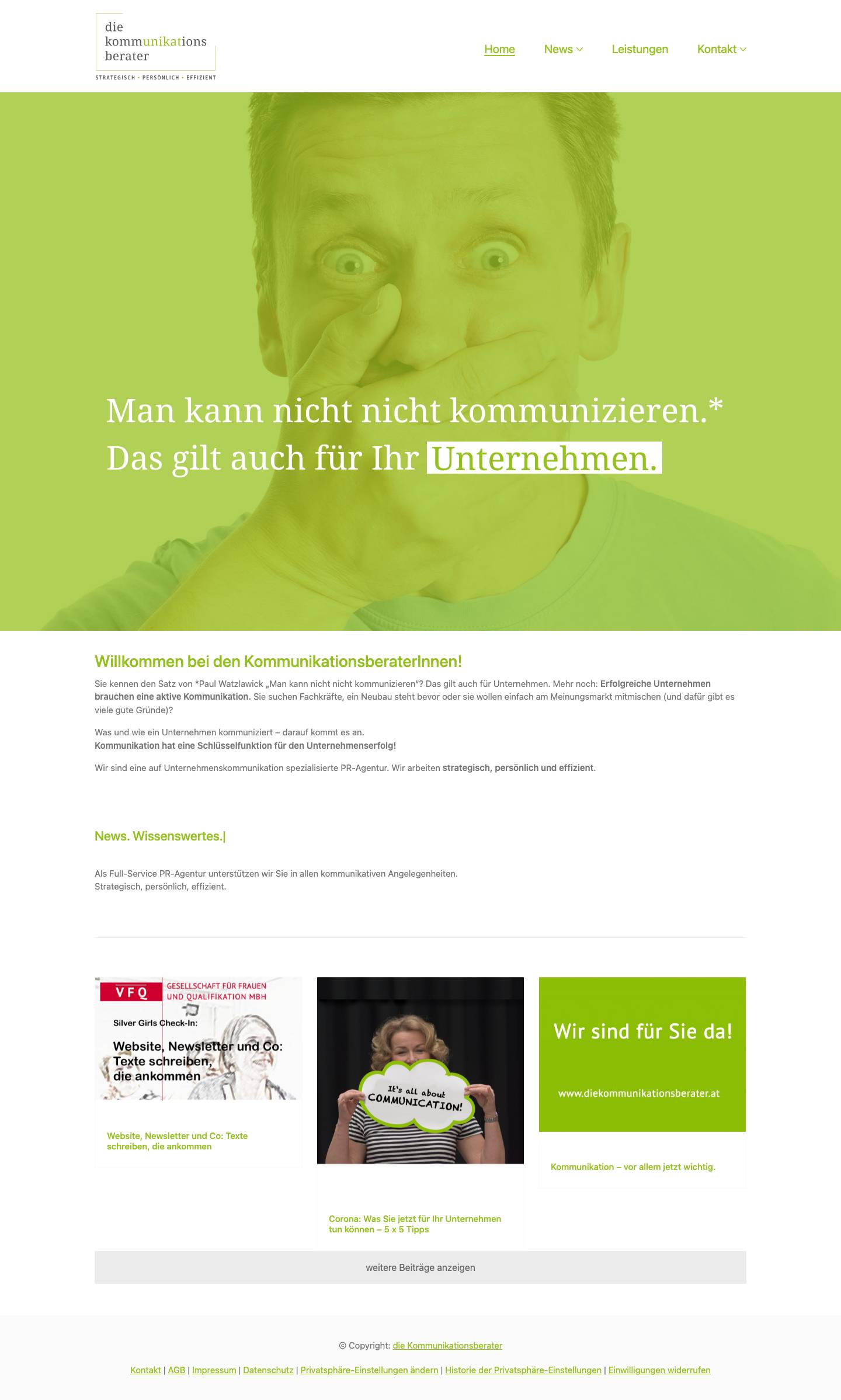 Die Kommunikationsberater - PR Agentur, Linz - Wien. - Full Screenshot
