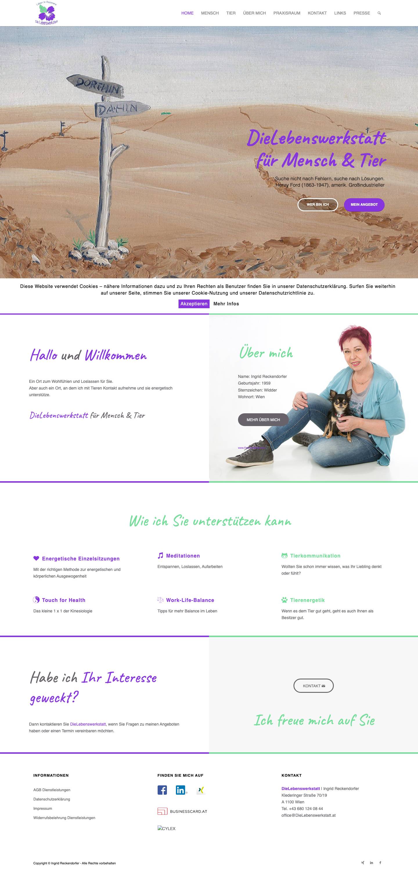DieLebenswerkstatt | für Mensch & Tier - Herzlich WillkommenClick to open the search input fieldScroll to next sectionNach oben scrollen - Full Screenshot
